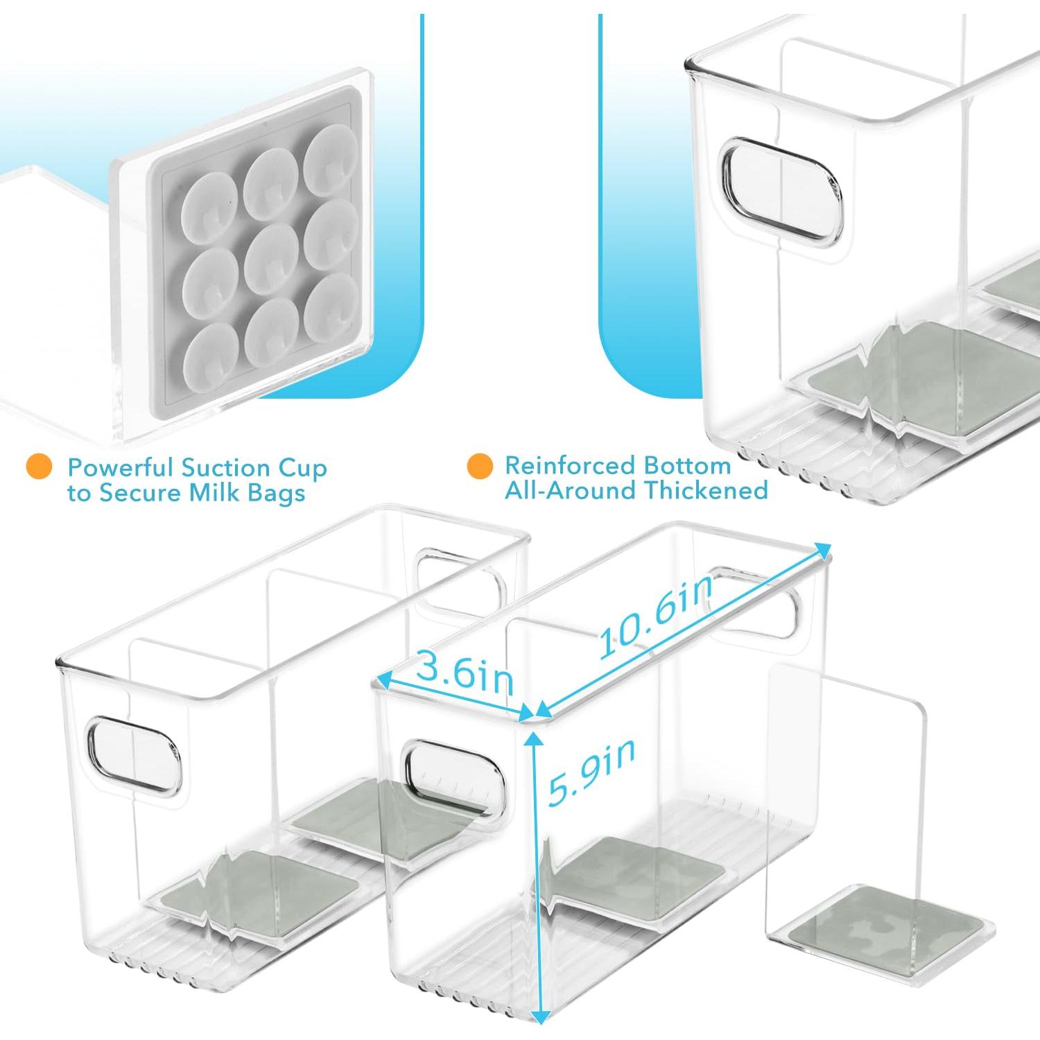 Contenedor de Almacenamiento de Leche Materna Gris - 2 Piezas con Divisores