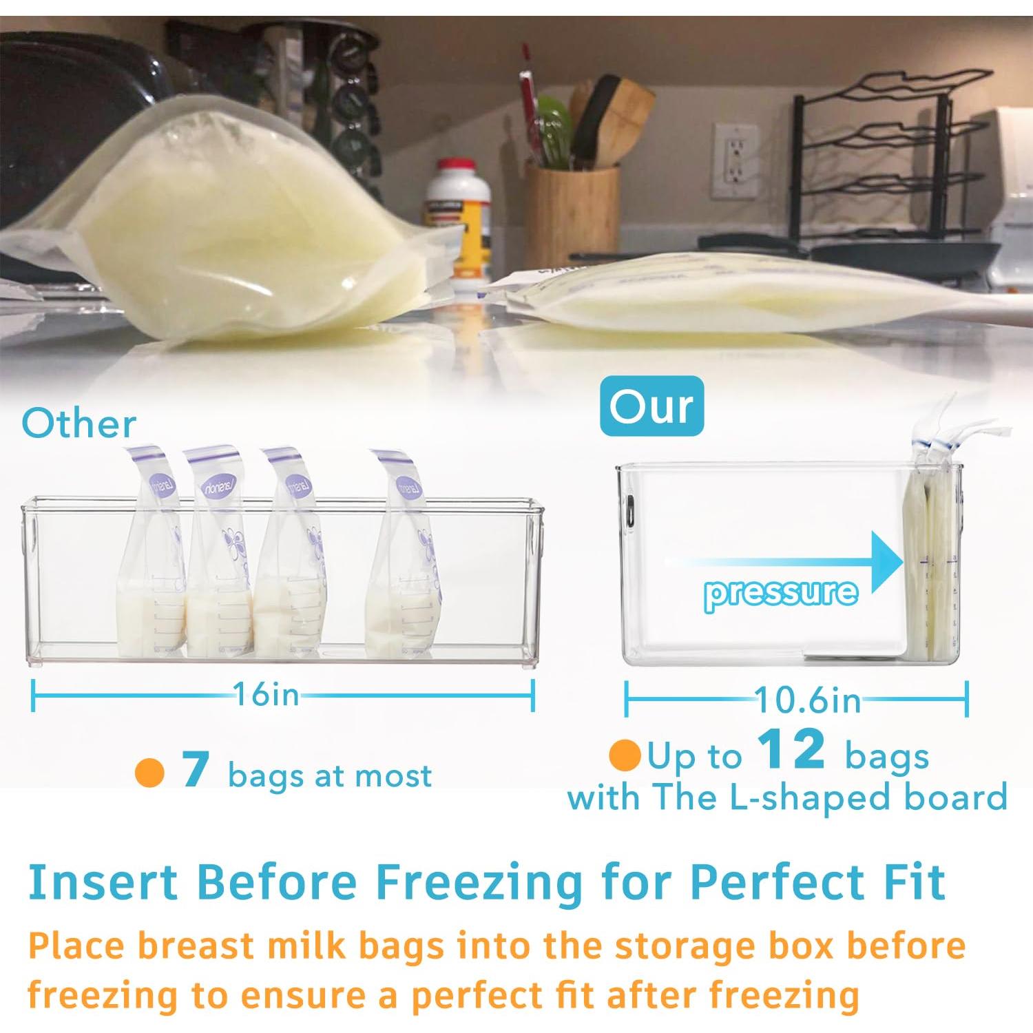 Contenedor de Almacenamiento de Leche Materna Gris - 2 Piezas con Divisores