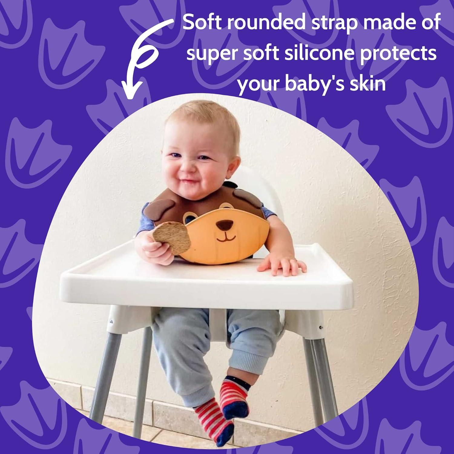 Babero de Silicona Silly Goose con Bolsillo Recolector Oso