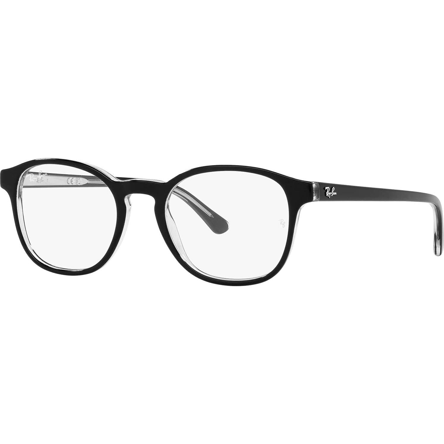 Gafas Ray-Ban RX5417F Ajuste de Puente Bajo 52mm Negro Transparente