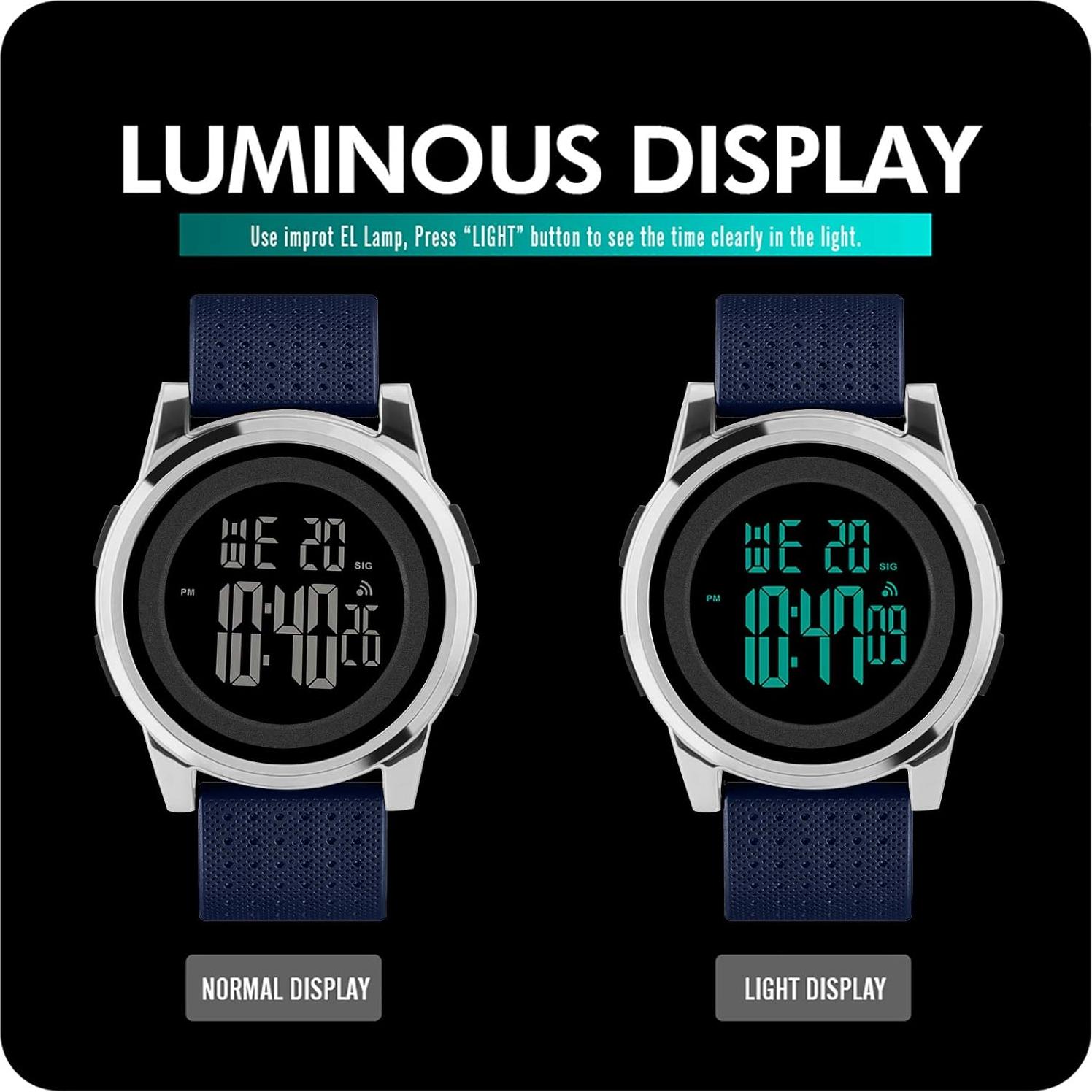 Reloj Digital YUINK Unisex Acero Inoxidable Impermeable