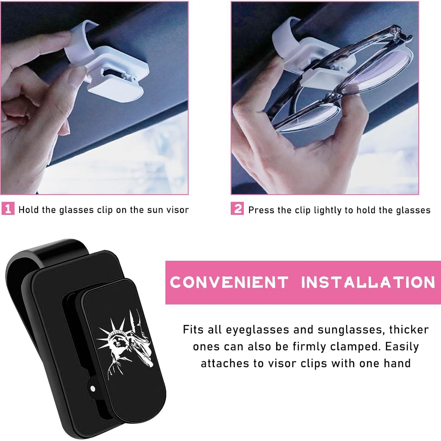 Soporte de Gafas de Sol Ohleats para Visera de Coche Negro