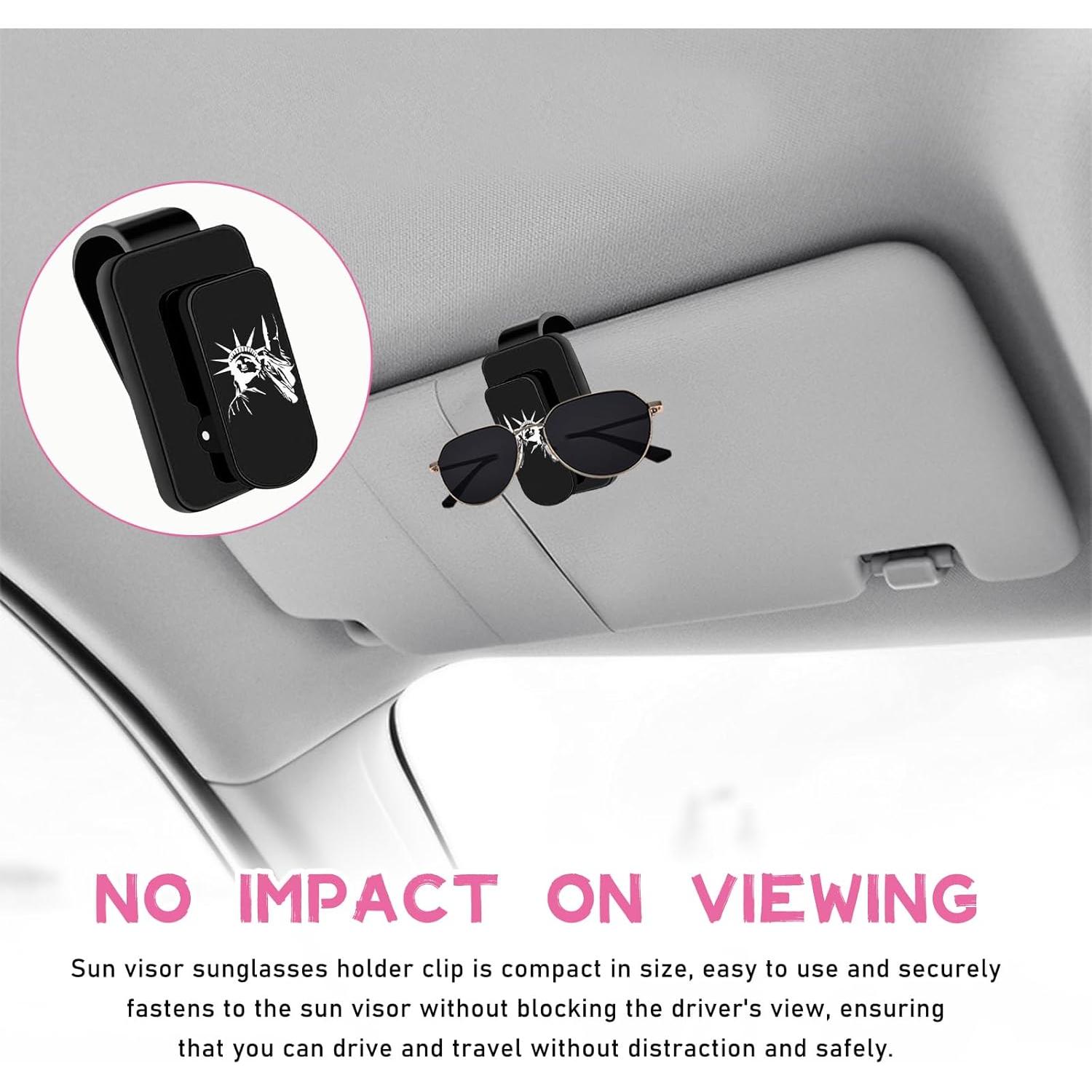 Soporte de Gafas de Sol Ohleats para Visera de Coche Negro