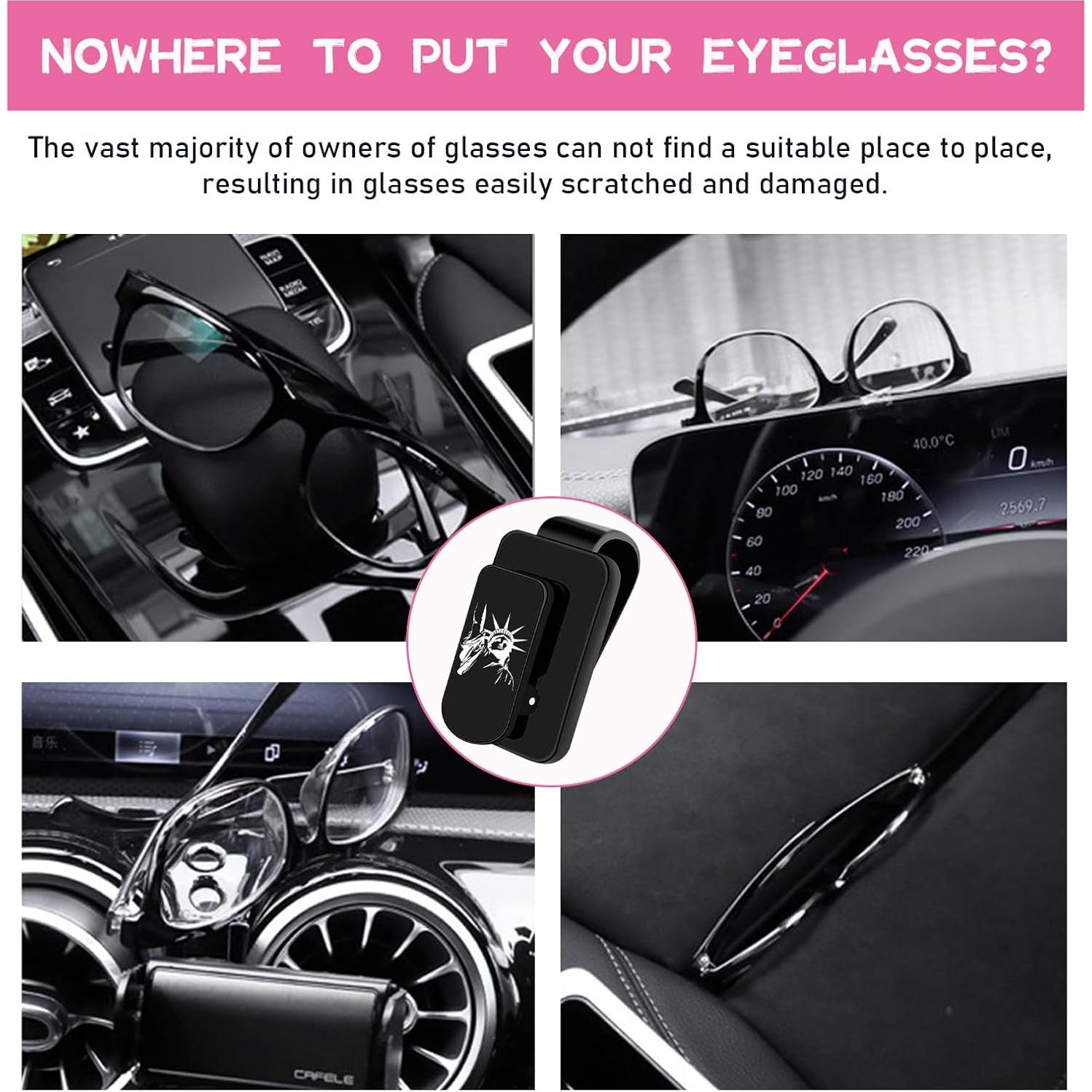 Soporte de Gafas de Sol Ohleats para Visera de Coche Negro