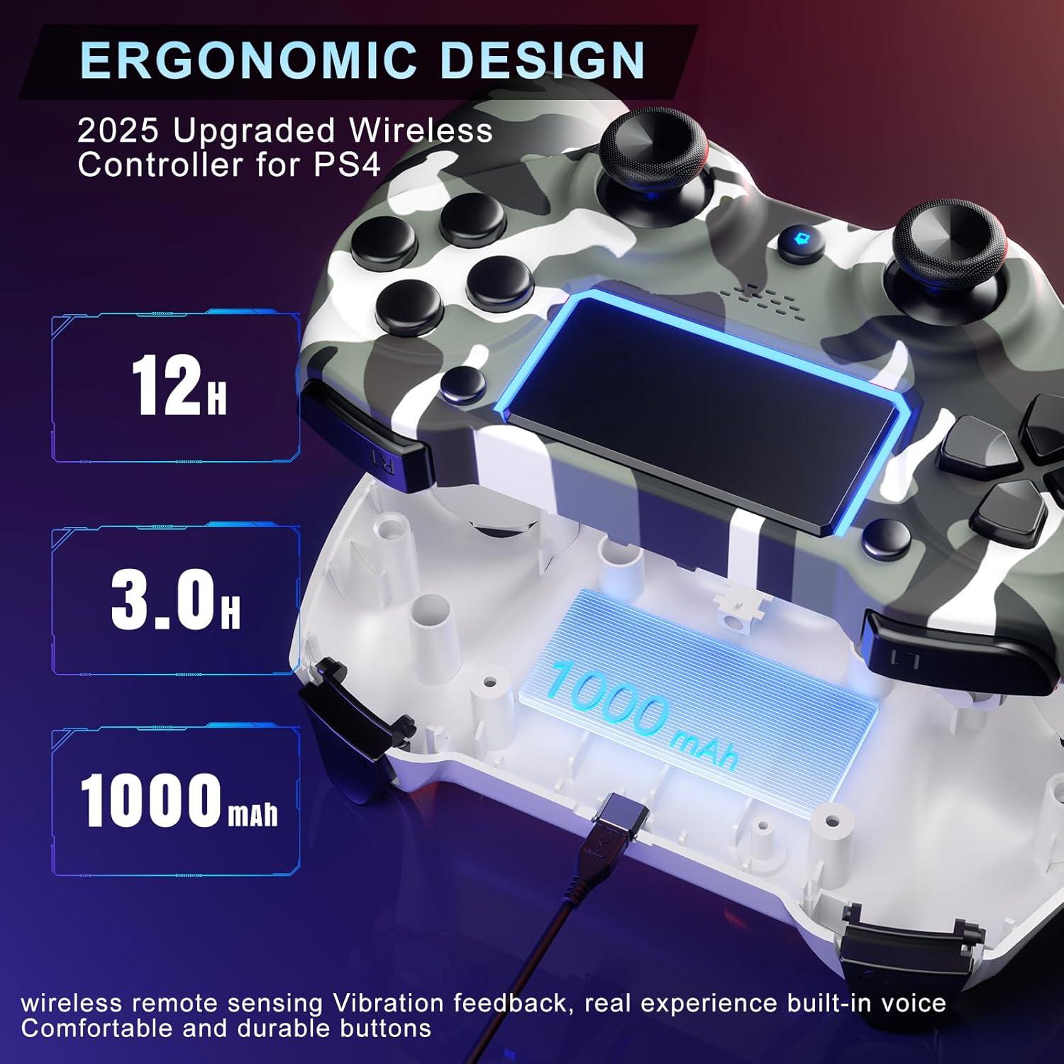 Controladores Inalámbricos KDYGPDCT para PS4/PS3 - 2 Pack Verde y Gris