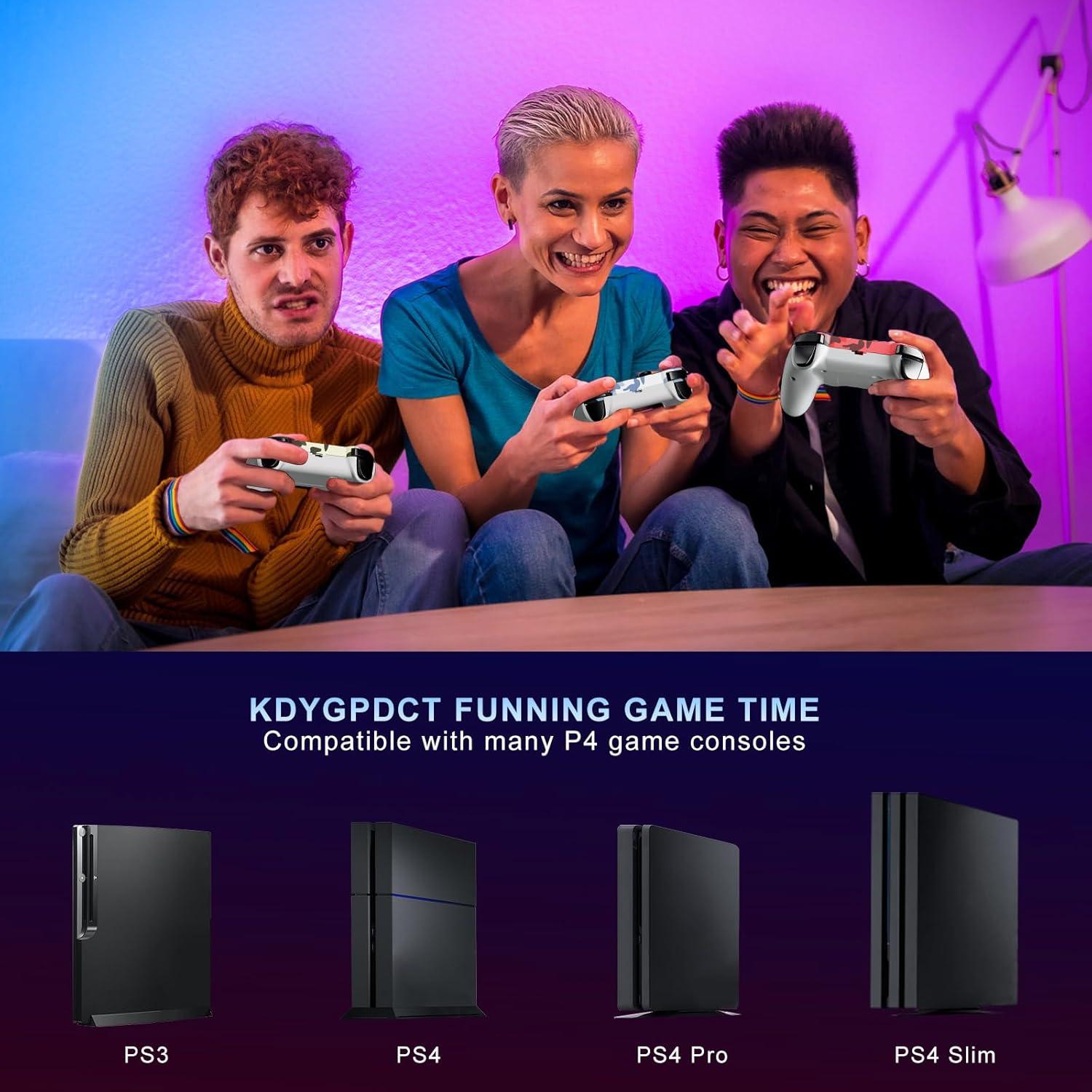 Controladores Inalámbricos KDYGPDCT para PS4/PS3 - 2 Pack Verde y Gris