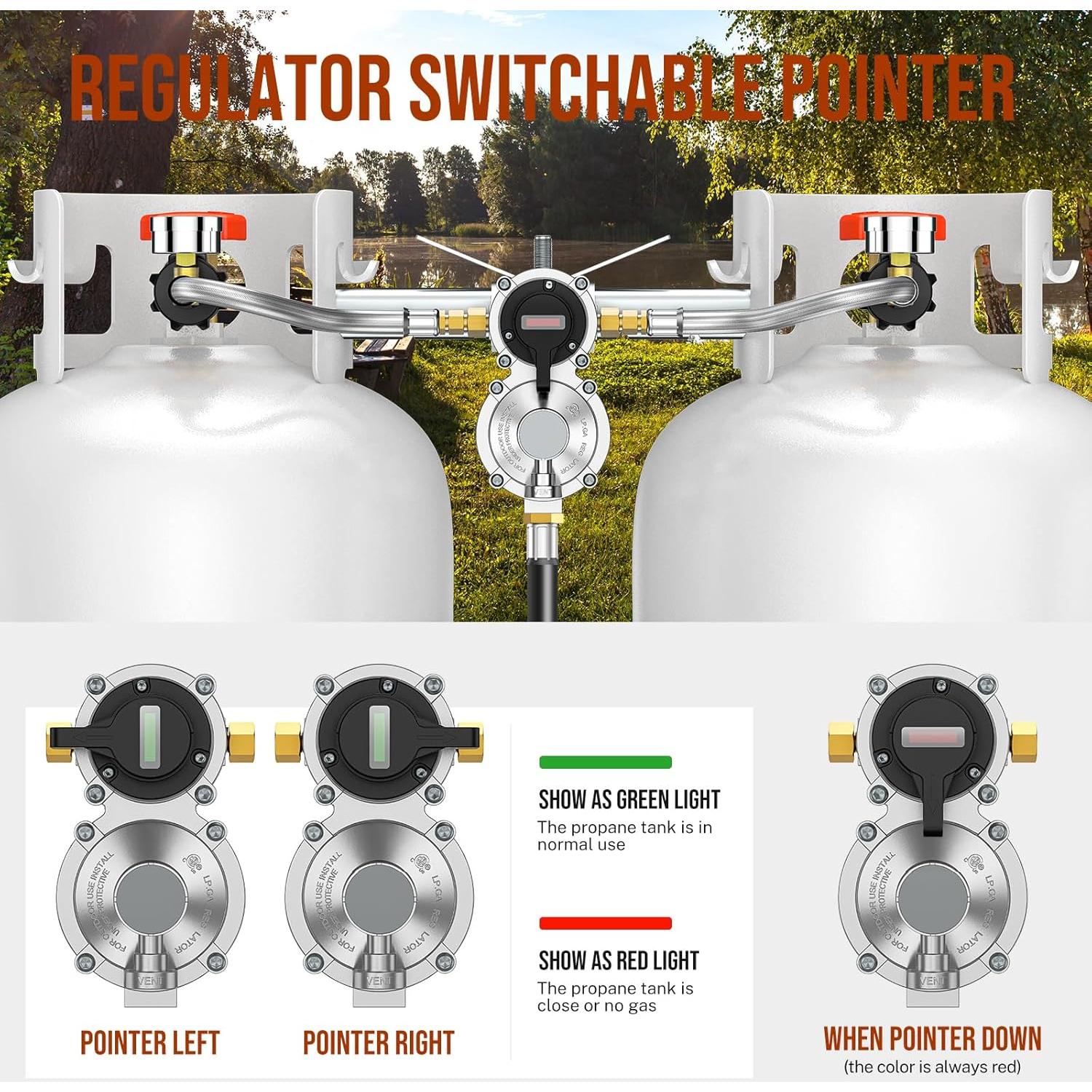 Regulador de Propano Alloxity 2 Etapas con Mangueras 18 cm