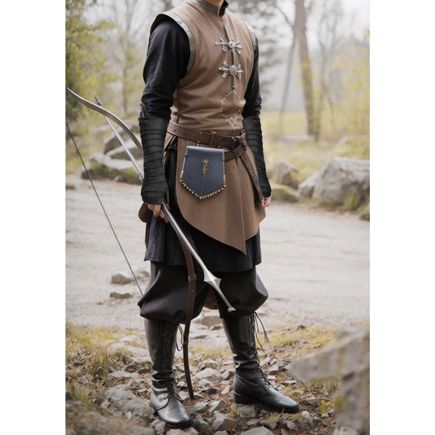 Envolturas de Mano Medievales FURPHI - Braceras de Ante Sintético