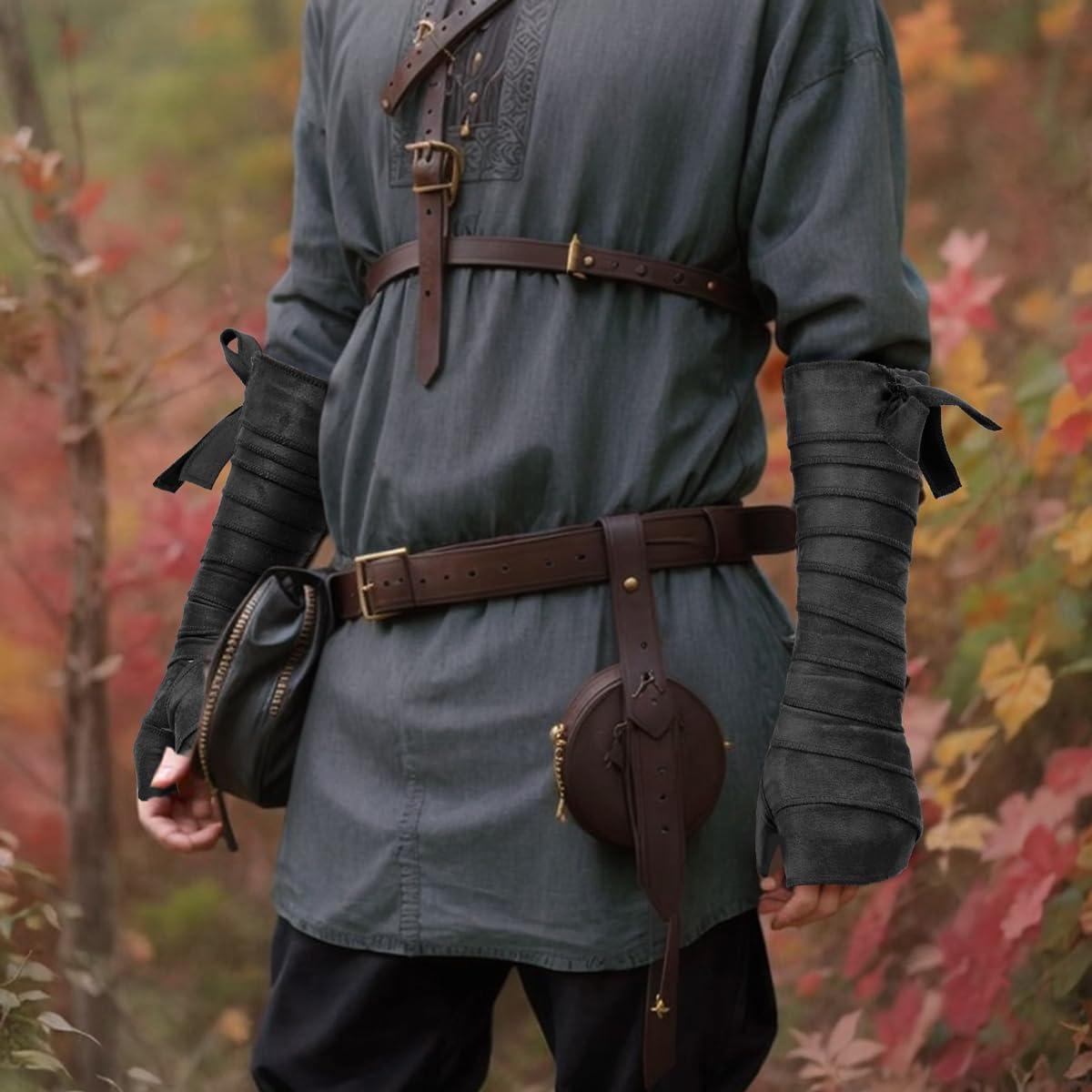 Envolturas de Mano Medievales FURPHI - Braceras de Ante Sintético