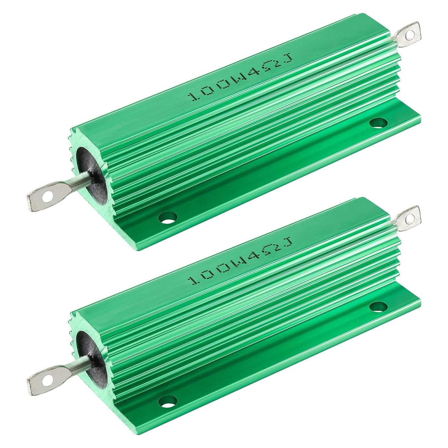 2 Piezas Resistencias de Alambre Enrollado 100W 4 Ohm Aluminio