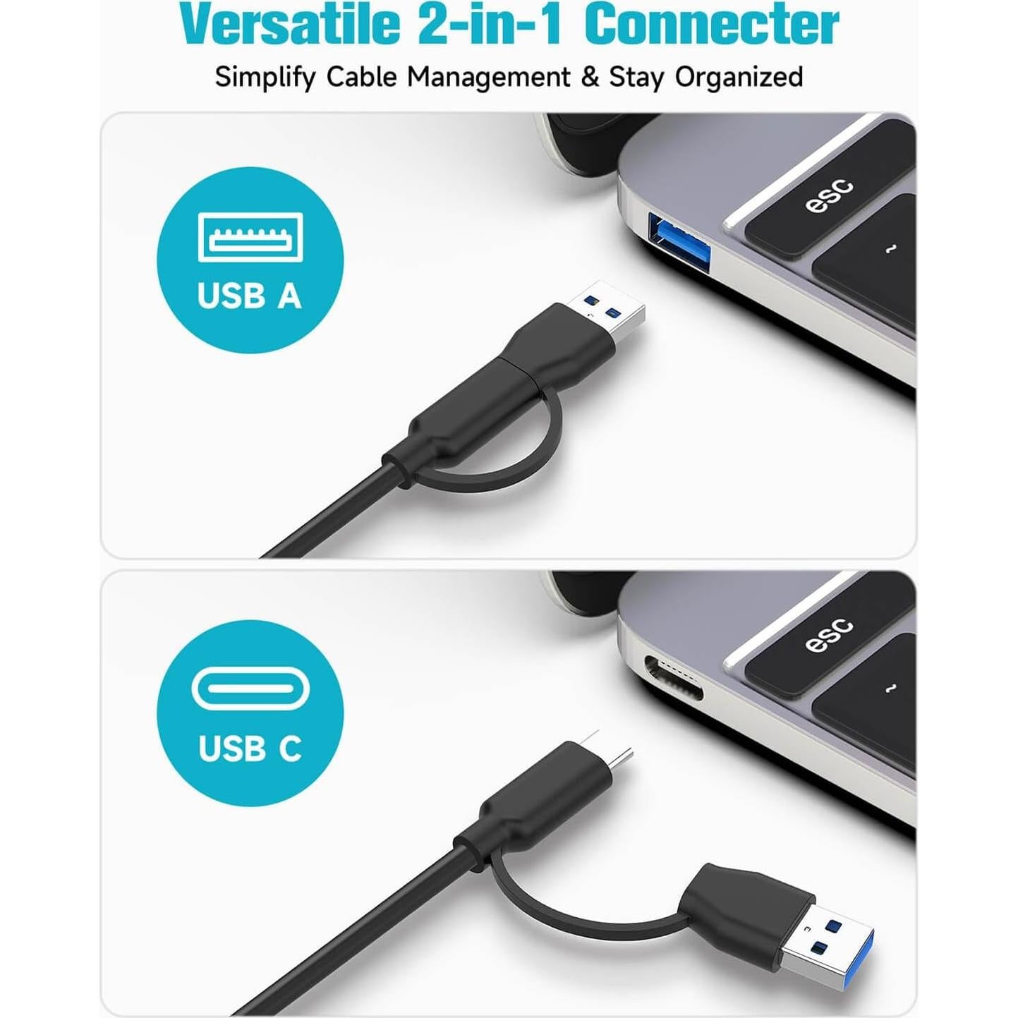 Hub USB Alimentado ikuai 7 Puertos 3.2 10Gbps USB-C y USB-A