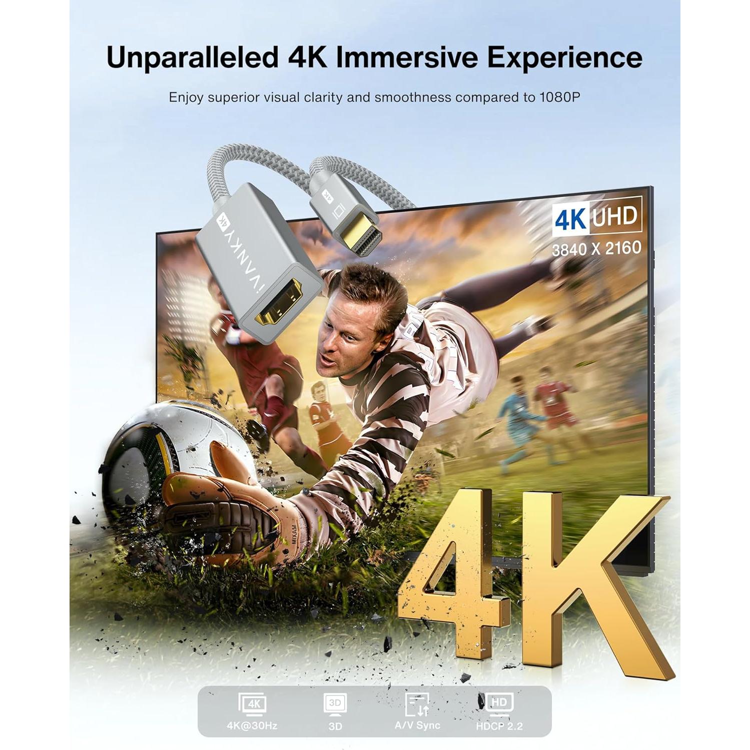 Adaptador Mini DisplayPort a HDMI 4K iVANKY Plata