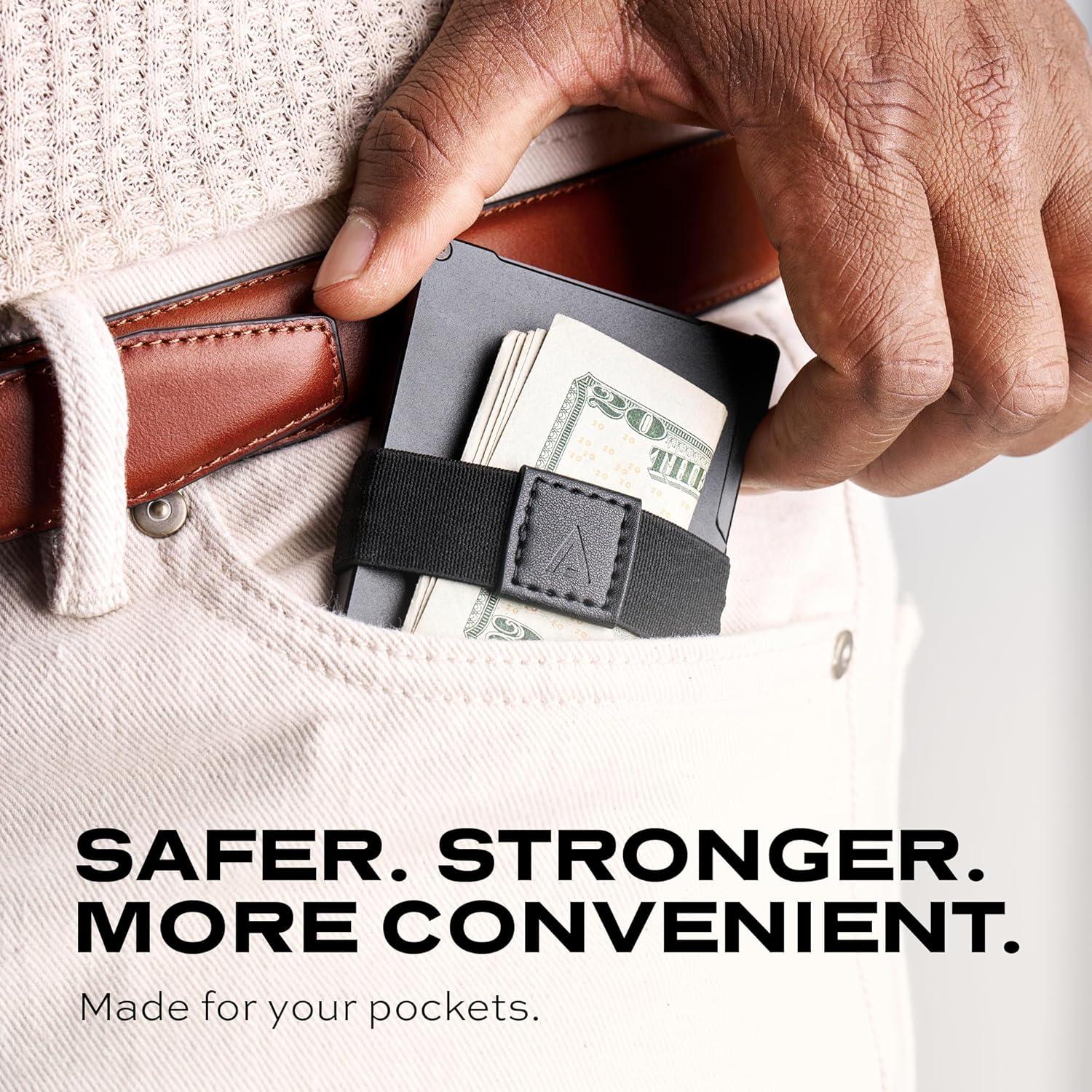 Billetera Pop Up Statik para Hombres - Minimalista RFID Negra