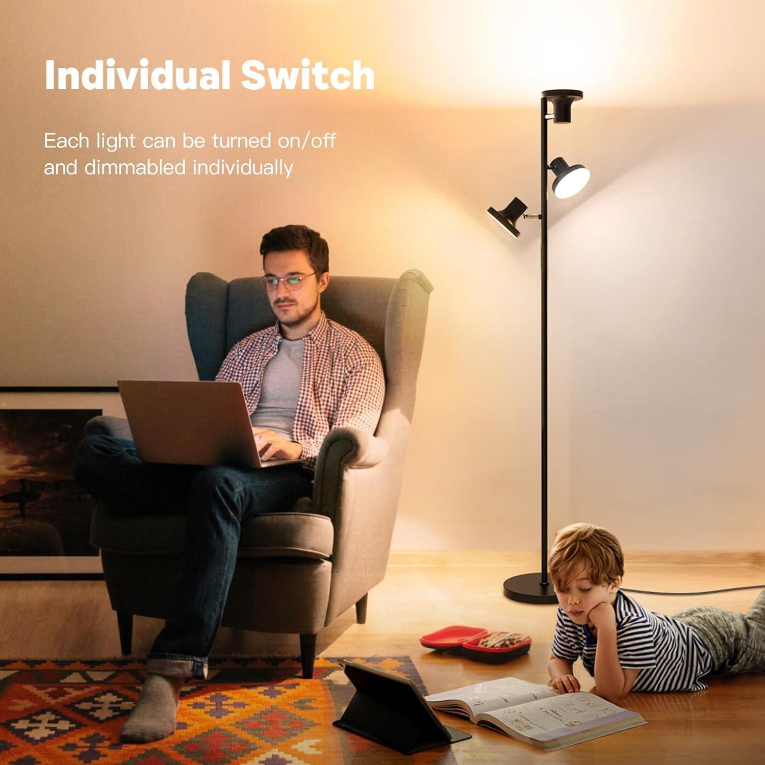 Lámpara de Pie LED SIBRILLE 36W Regulable con Control Remoto