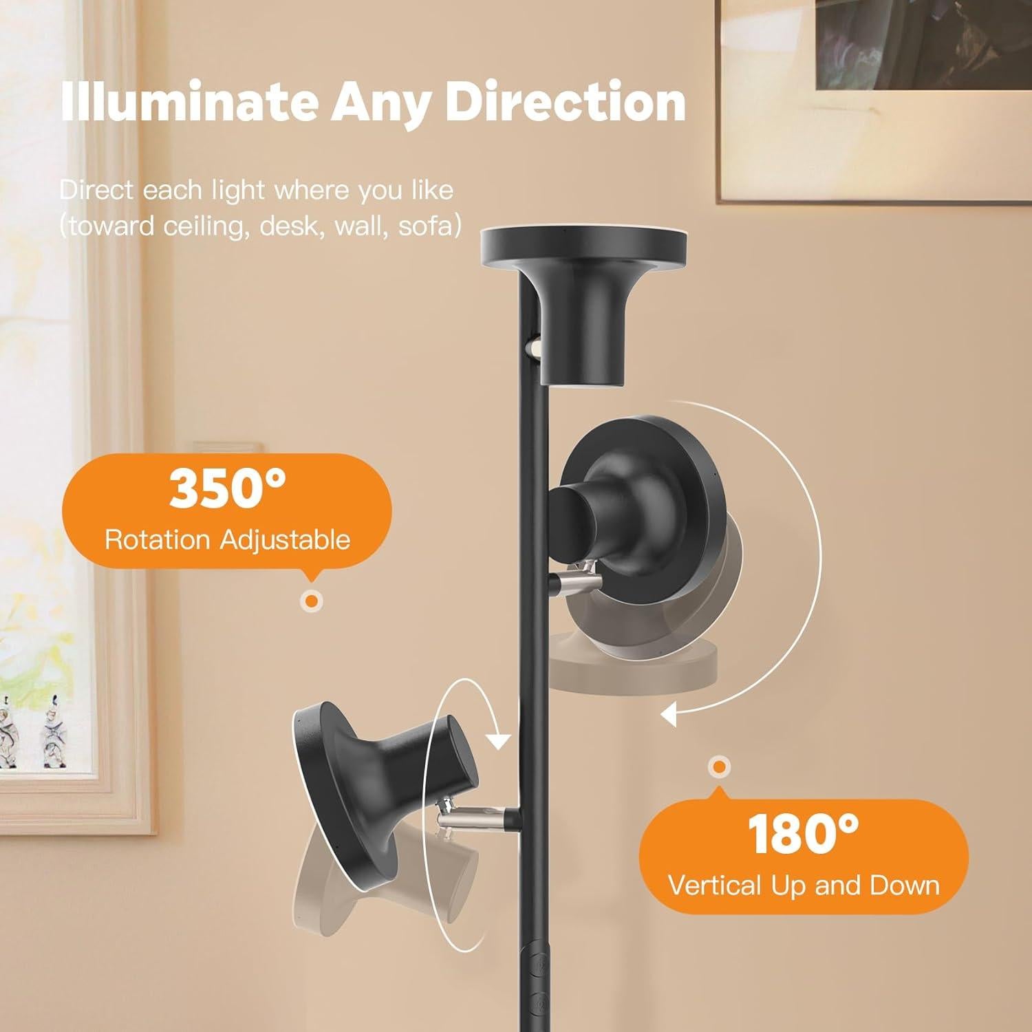 Lámpara de Pie LED SIBRILLE 36W Regulable con Control Remoto