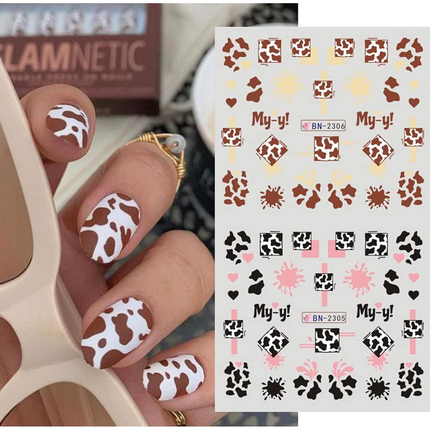 Calcomanías de Arte de Uñas MAIOUSU 12 Hojas Animales y Corazones