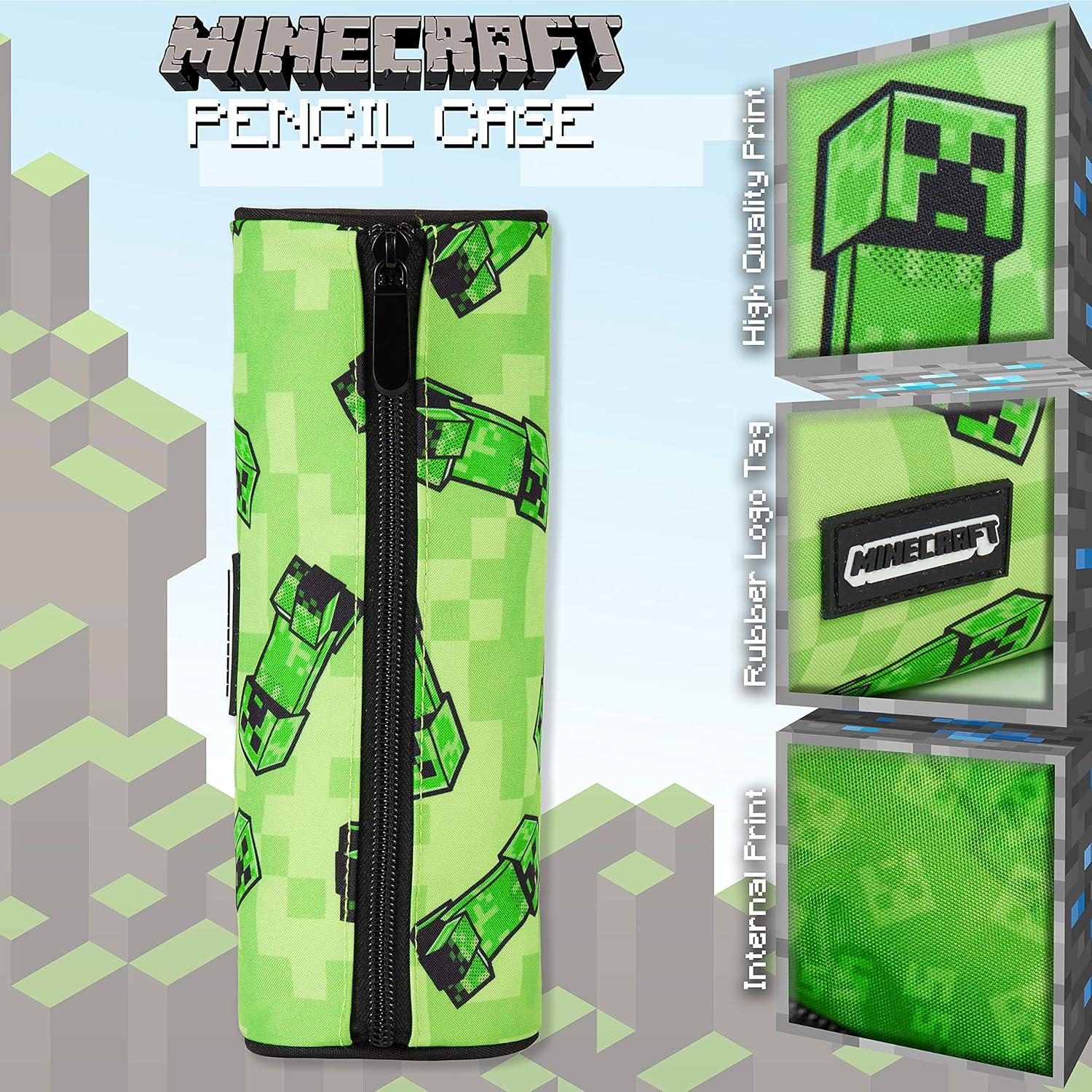 Estuche de Lápices Minecraft Verde 22 cm - Oficial para Niños