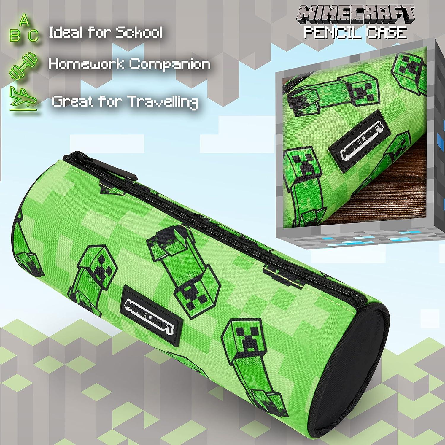 Estuche de Lápices Minecraft Verde 22 cm - Oficial para Niños