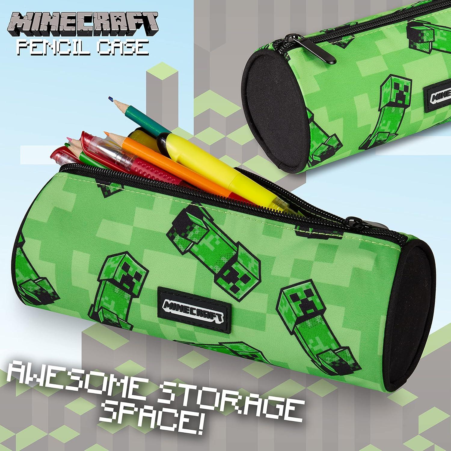 Estuche de Lápices Minecraft Verde 22 cm - Oficial para Niños