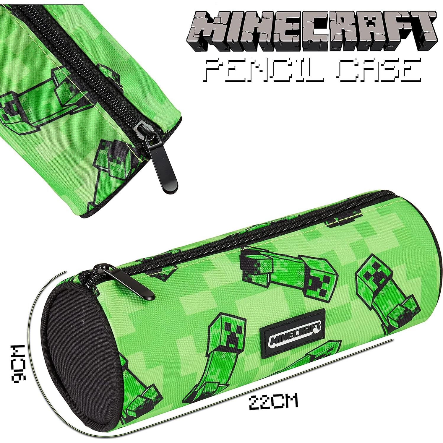 Estuche de Lápices Minecraft Verde 22 cm - Oficial para Niños