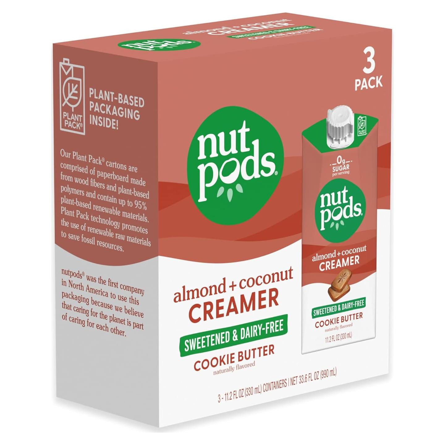 Crema No Láctea Endulzada Nutpods Sabor Galleta 3x11.2oz