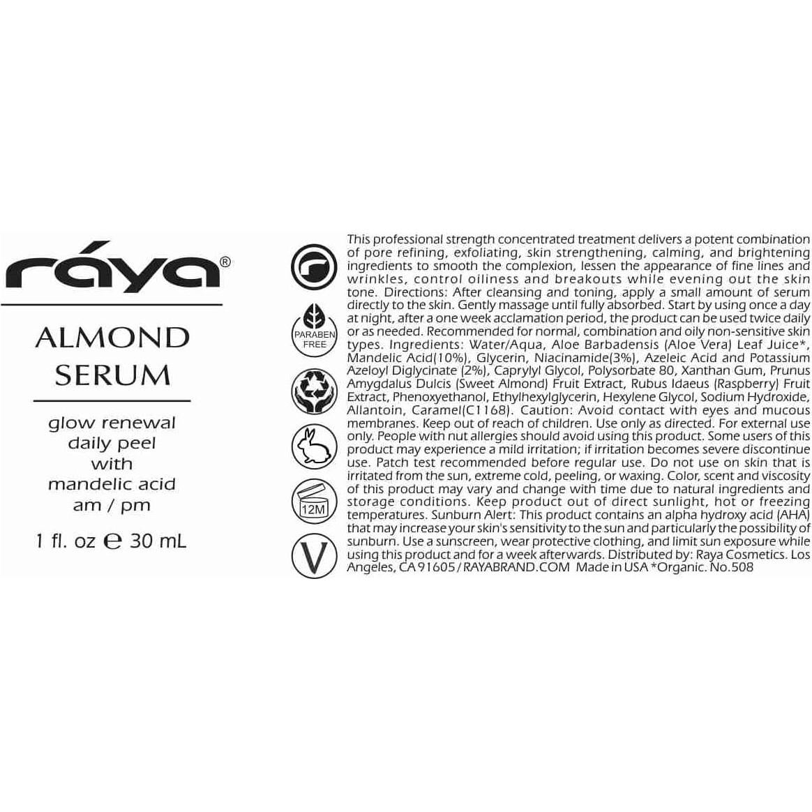 Suero Exfoliante Facial RAYA Almendra 30g - Piel Mixta y Grasa