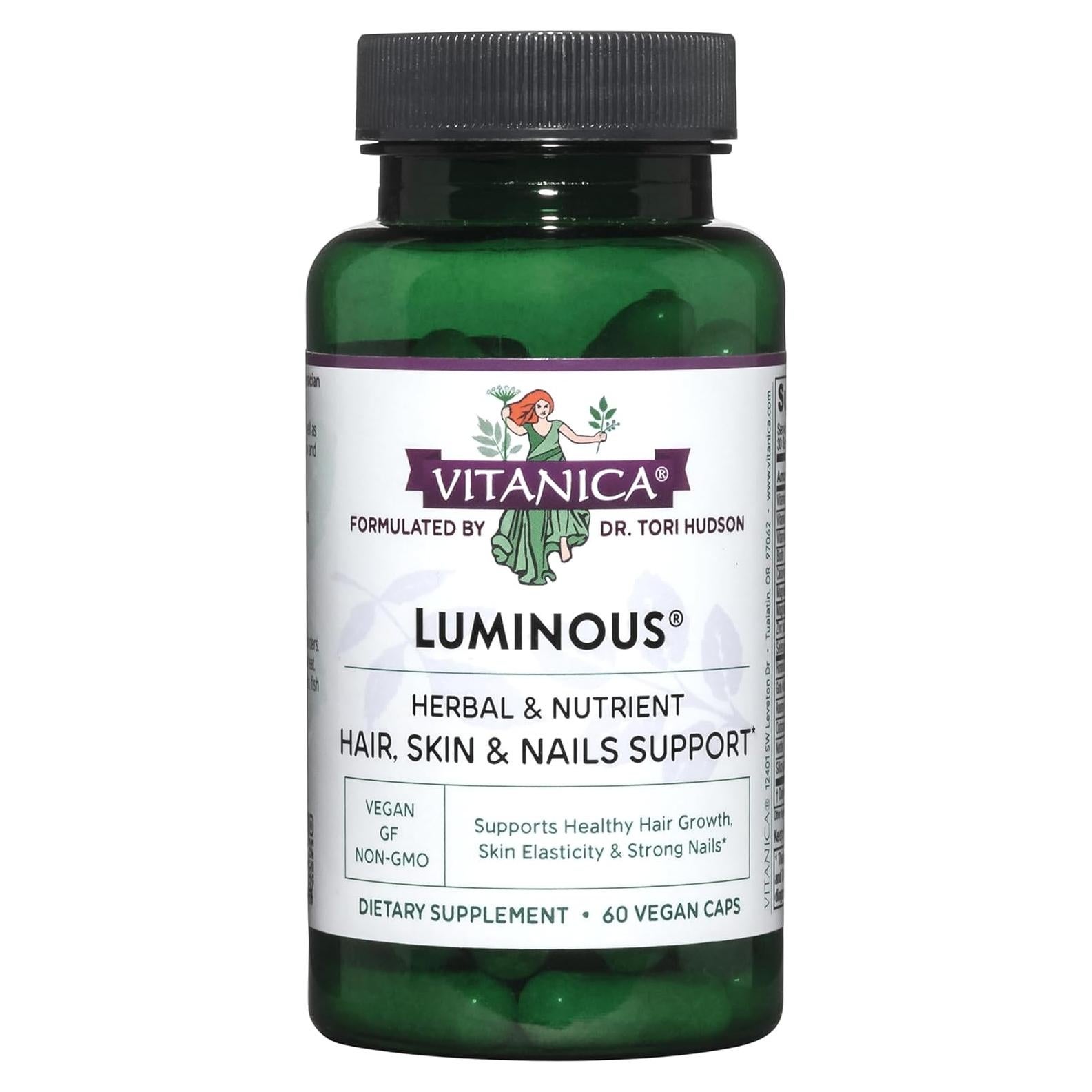 Suplemento Vitanica Luminous para Cabello, Piel y Uñas - 60 Cápsulas Veganas