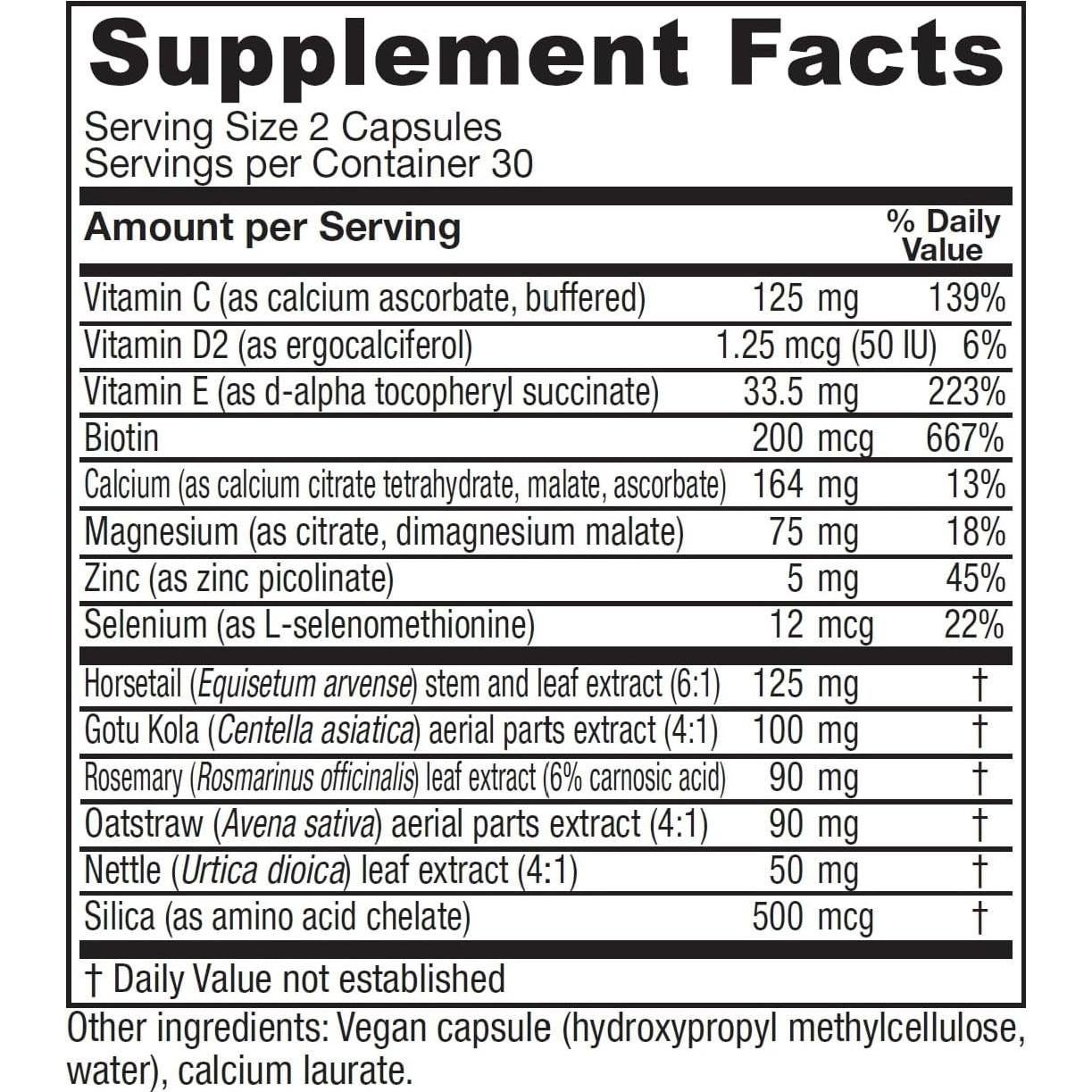 Suplemento Vitanica Luminous para Cabello, Piel y Uñas - 60 Cápsulas Veganas