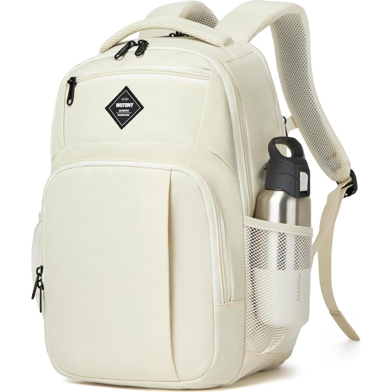 Mochila Wotony para Laptop 15.6" Beige - Negocios y Viajes