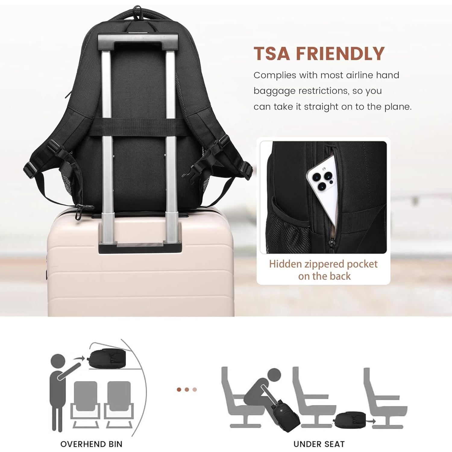 Mochila Wotony para Laptop 15.6" Beige - Negocios y Viajes