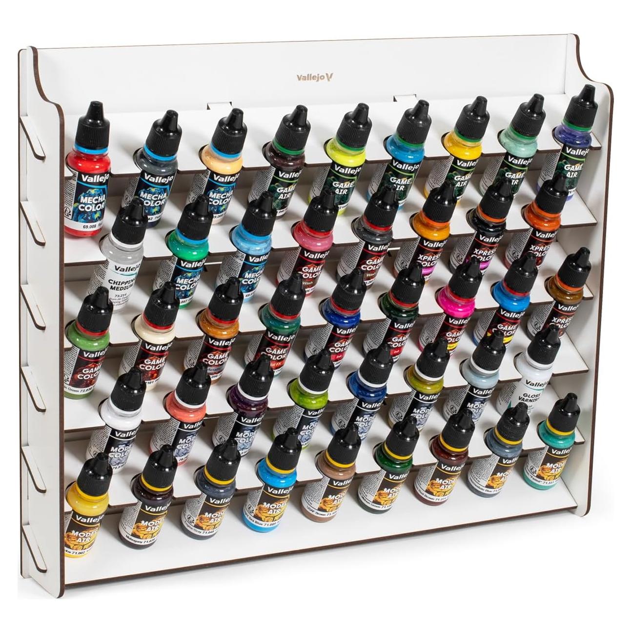 Expositor de Pinturas Montado en Pared Vallejo 43 Botellas 18 ml