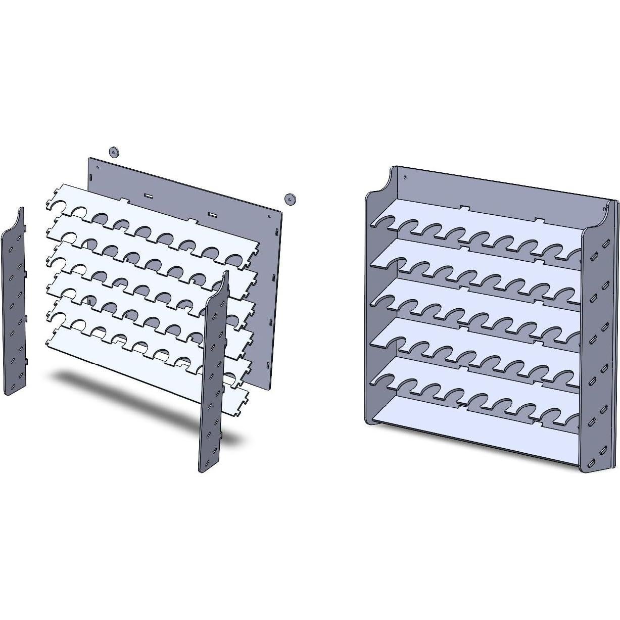 Expositor de Pinturas Montado en Pared Vallejo 43 Botellas 18 ml