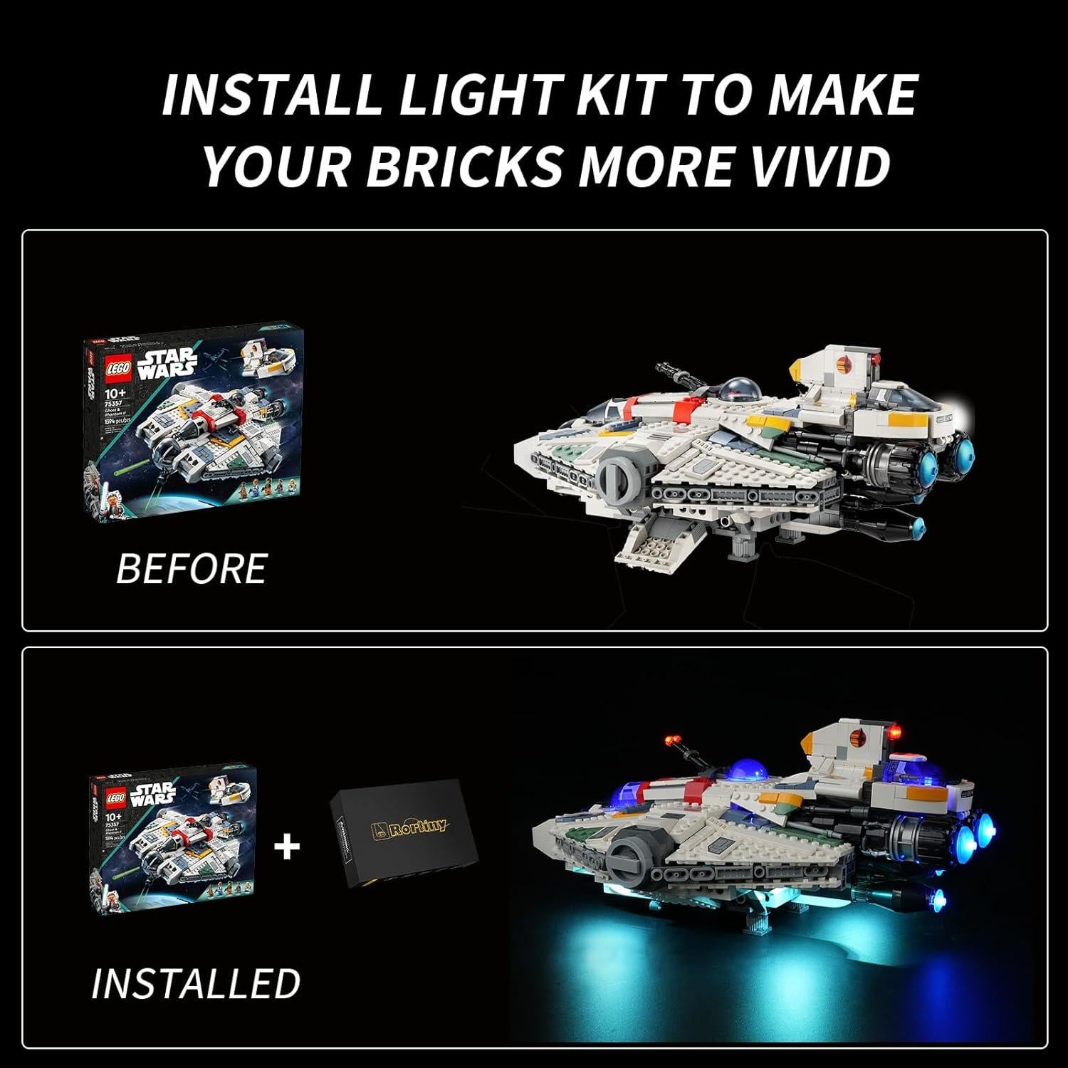 Kit de Luz LED para Lego Star Wars Ghost y Phantom II 75357