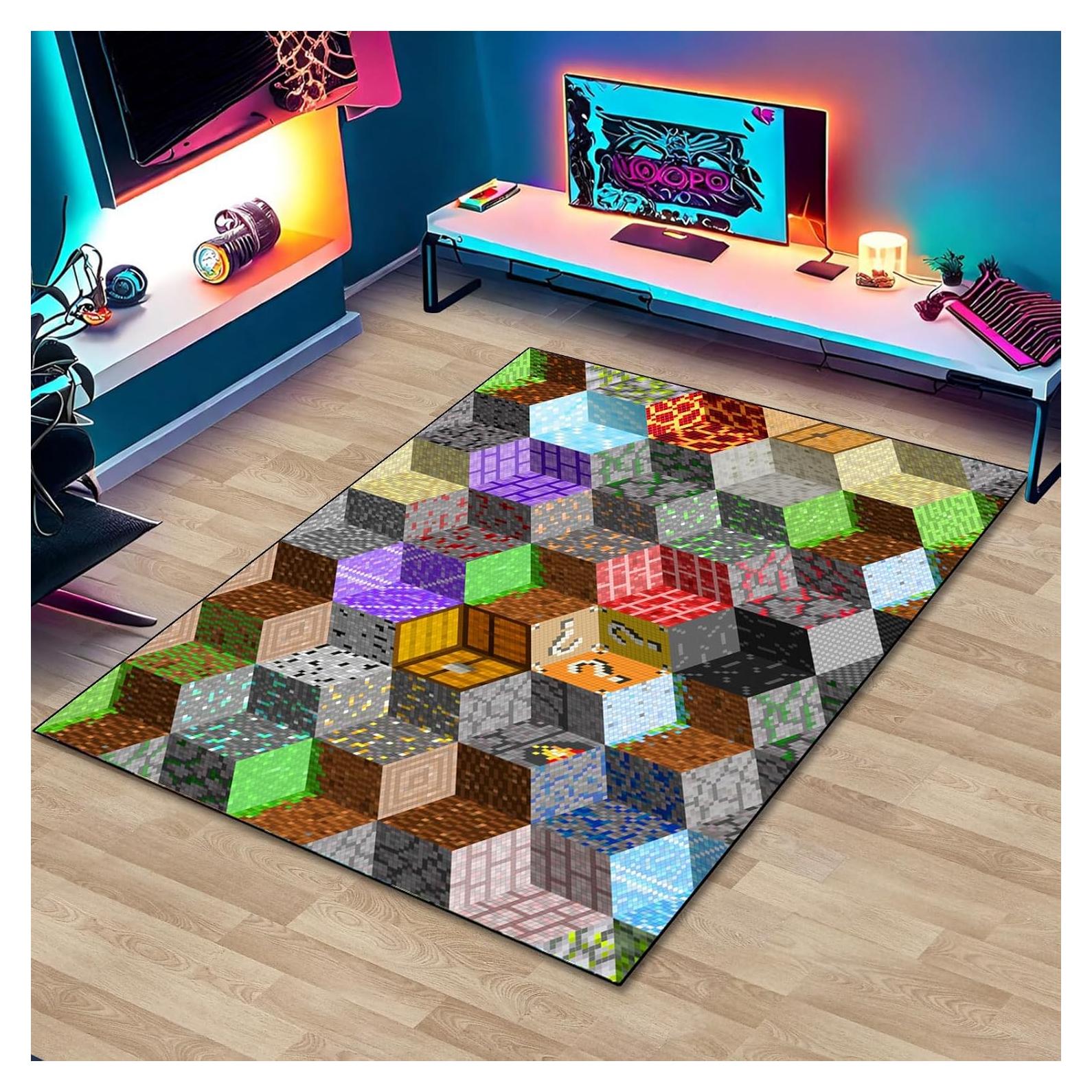 Alfombra de Juego GUG Pixel Cubo 1.02m x 1.52m Antideslizante