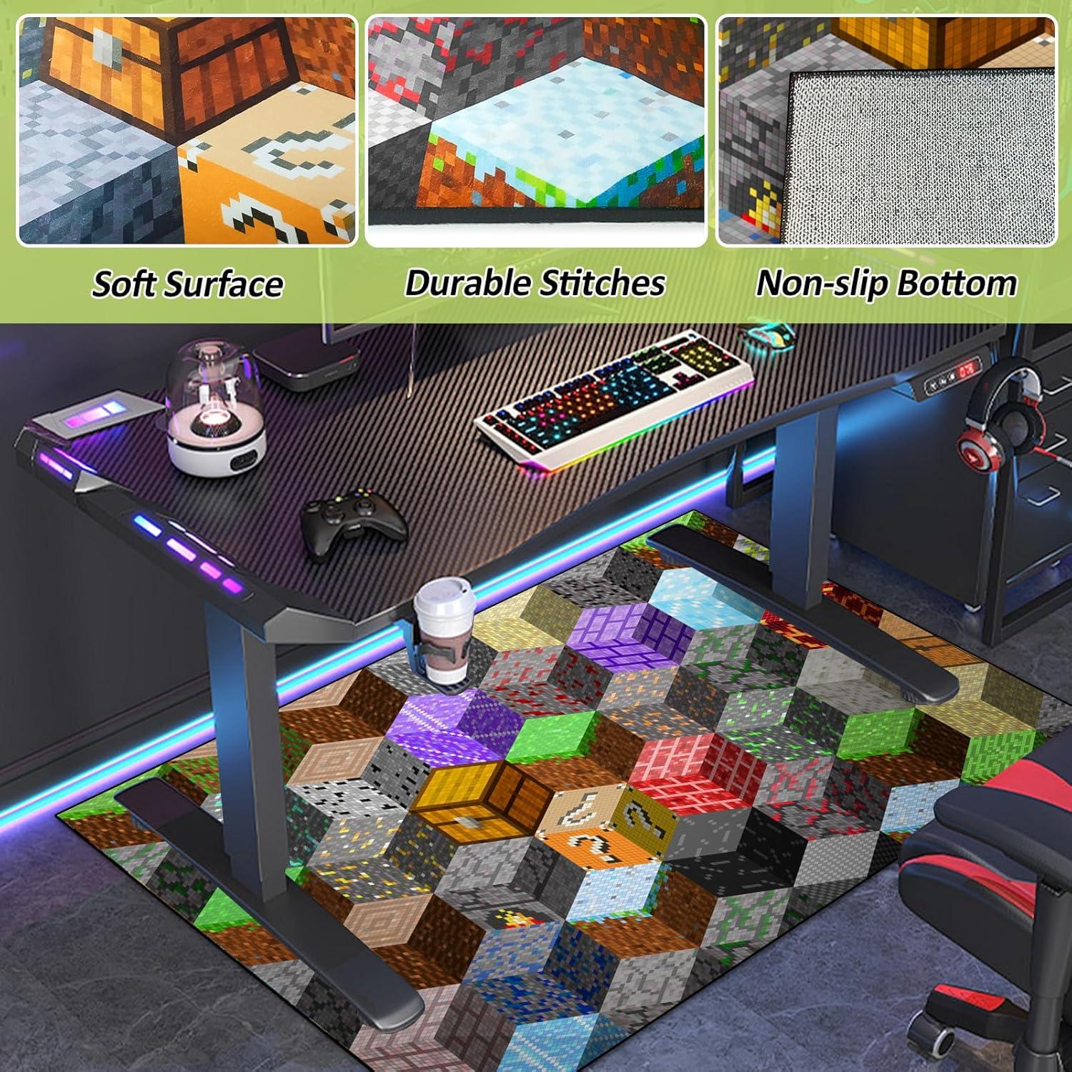 Alfombra de Juego GUG Pixel Cubo 1.02m x 1.52m Antideslizante