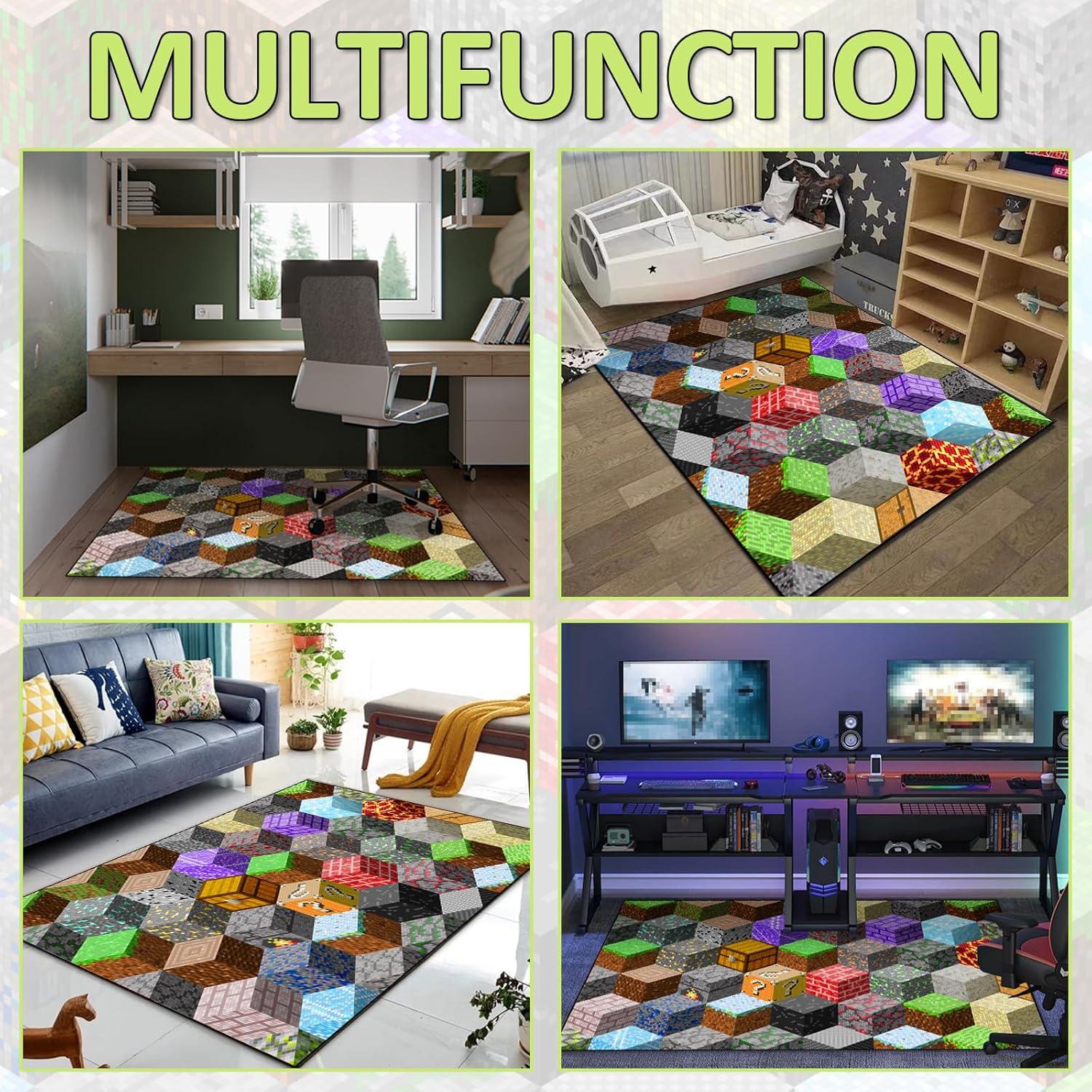 Alfombra de Juego GUG Pixel Cubo 1.02m x 1.52m Antideslizante