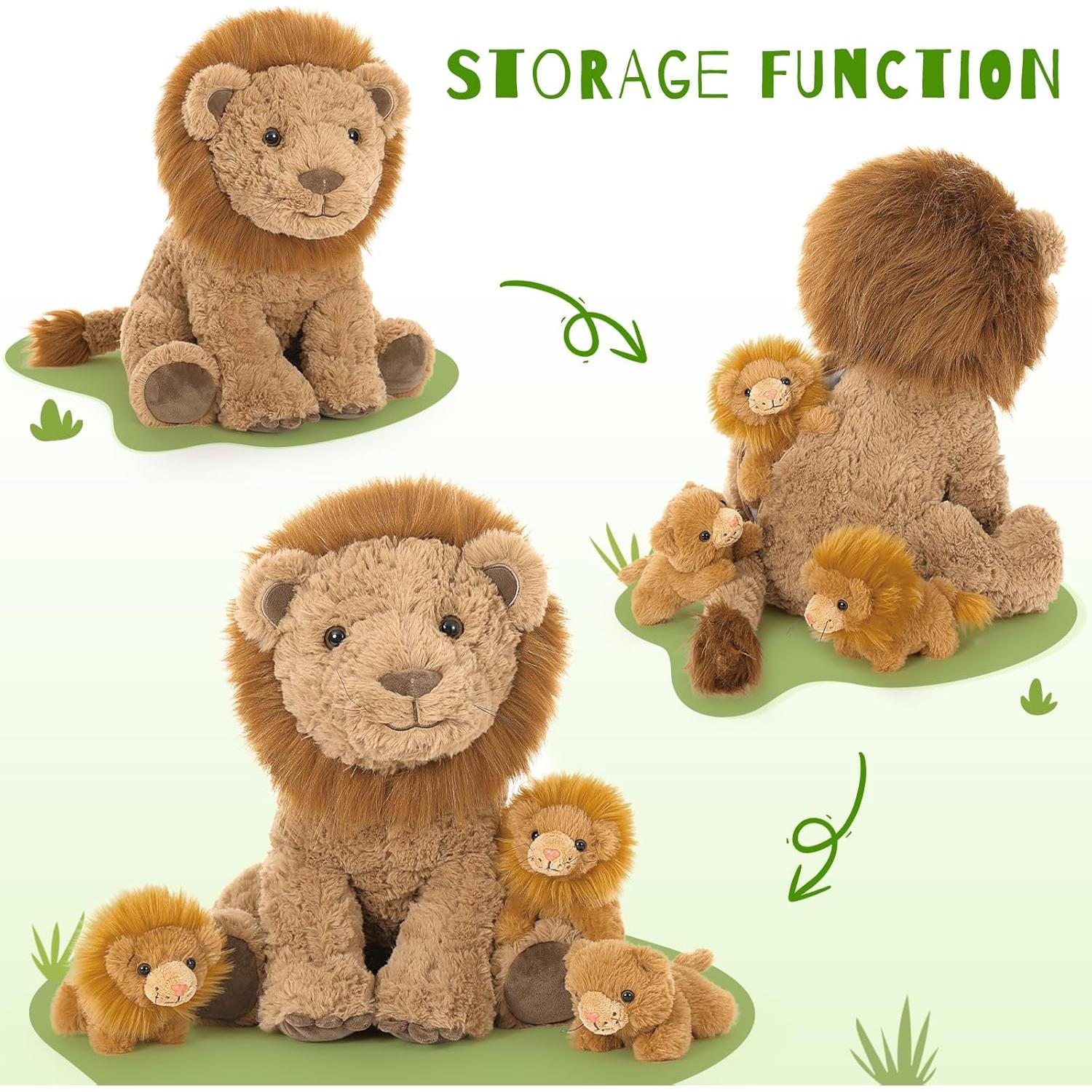 Set de Peluches de León Tezituor 4 Piezas 45 cm Suaves