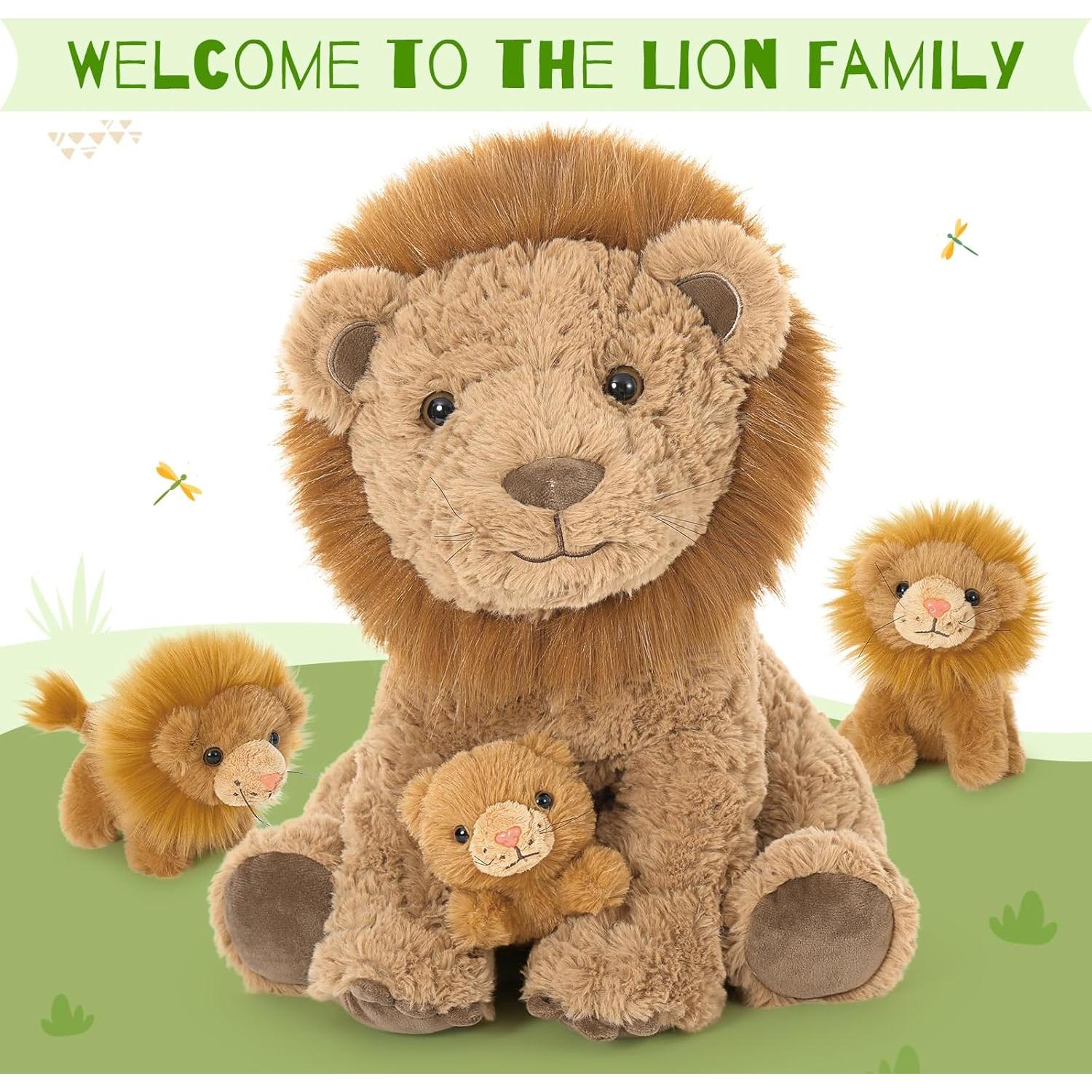 Set de Peluches de León Tezituor 4 Piezas 45 cm Suaves