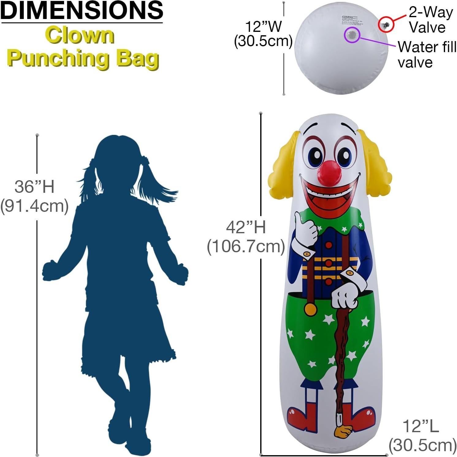Saco de Boxeo Inflable Payaso Jet Creations 107 cm con Sonido