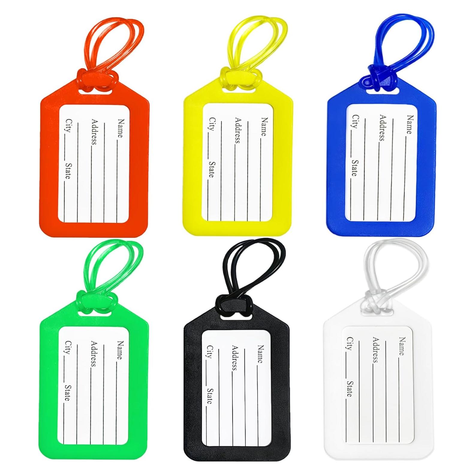 Etiquetas de Equipaje QOIUSO - Paquete de 6 Colores Impermeables