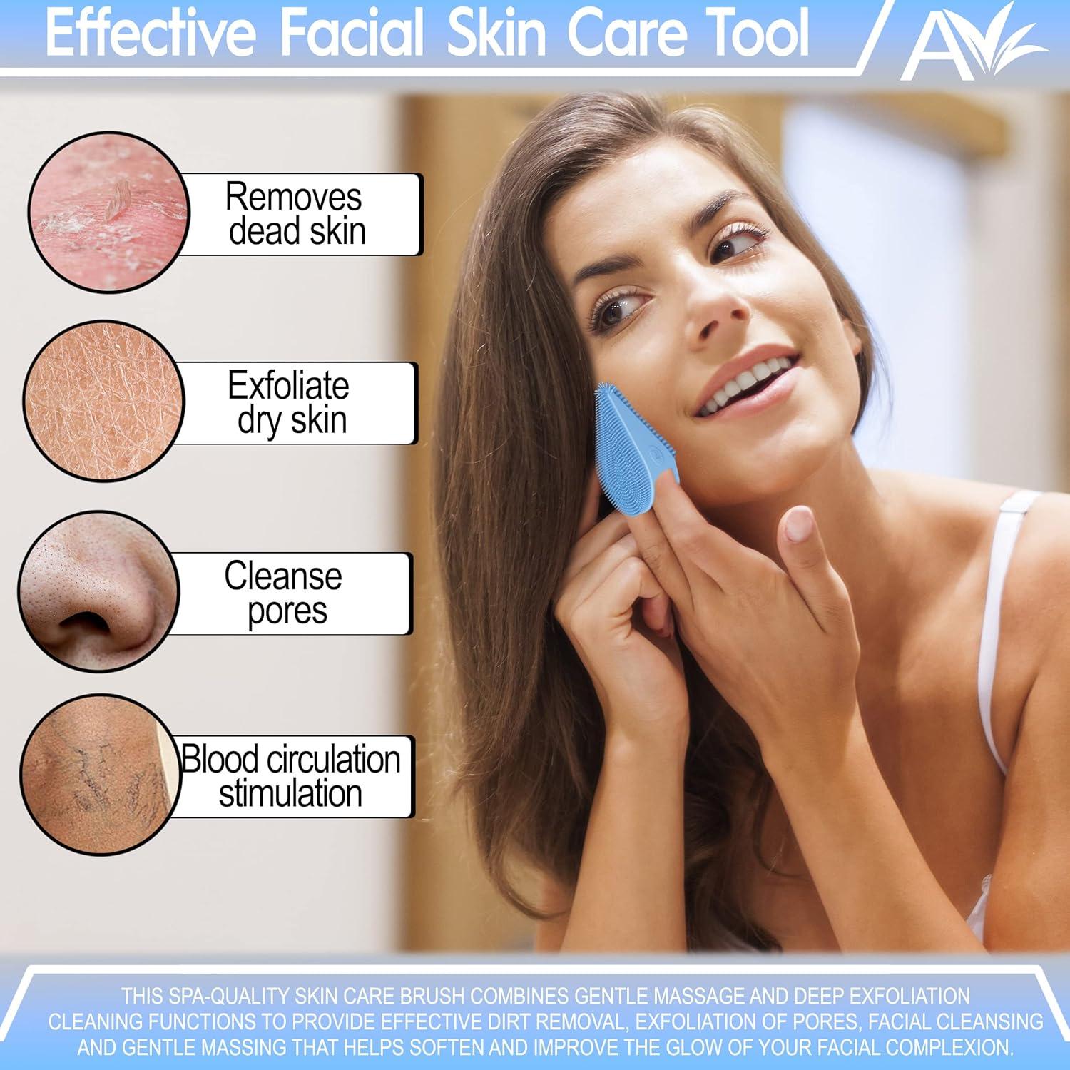 Exfoliador Facial de Silicona Avilana - Limpieza Profunda Azul