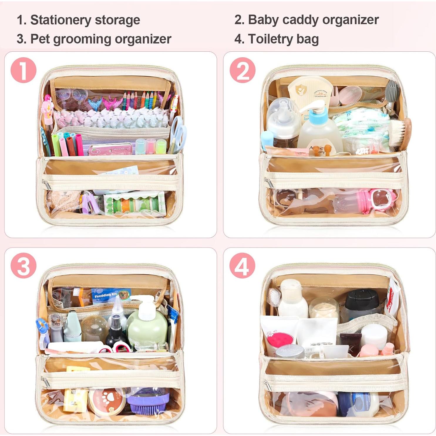 Bolsa de Maquillaje Joyytuu Negra, Gran Capacidad, Impermeable