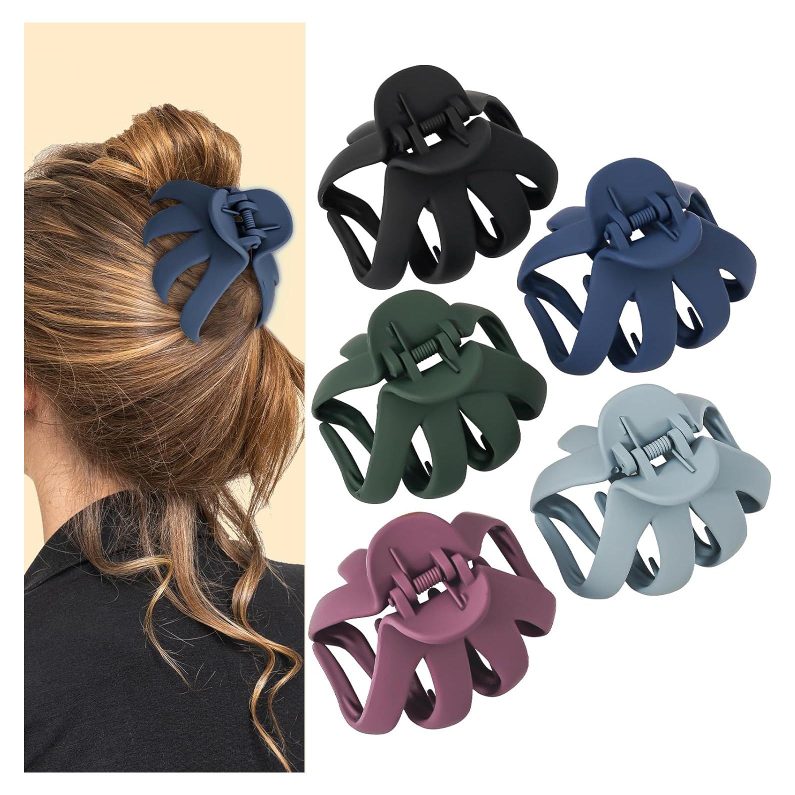 Garras de Cabello Antideslizantes Lolalet - Paquete de 5 Clips Multicolor