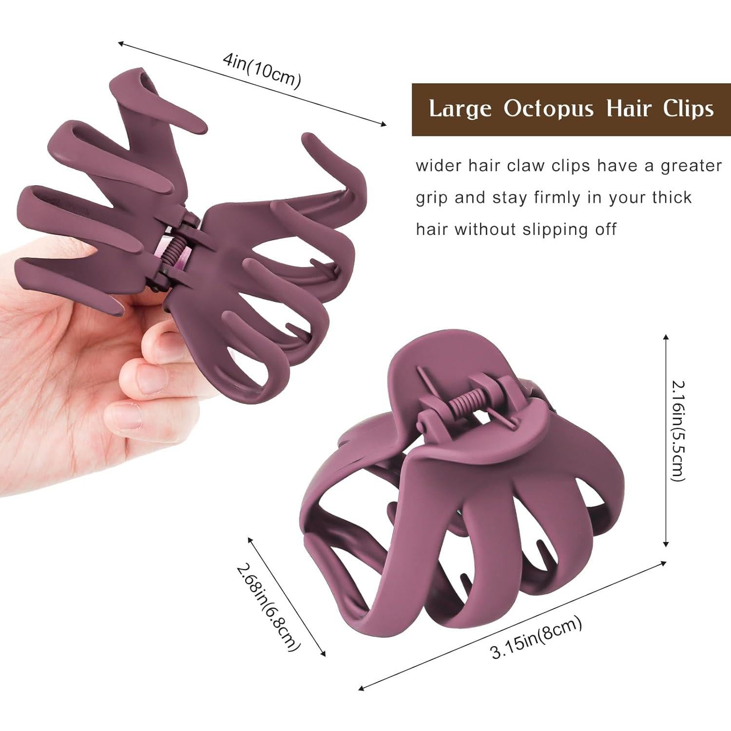 Garras de Cabello Antideslizantes Lolalet - Paquete de 5 Clips Multicolor