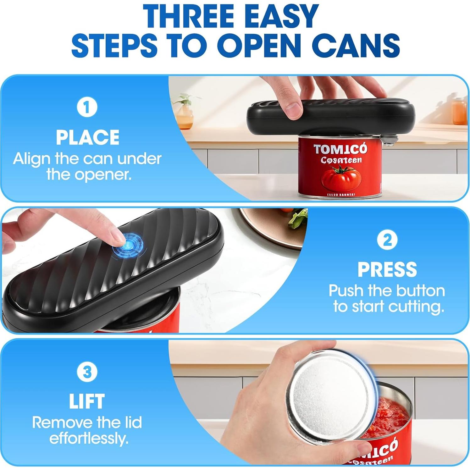 Abrelatas Eléctrico Duyiho Automático Recargable para Ancianos