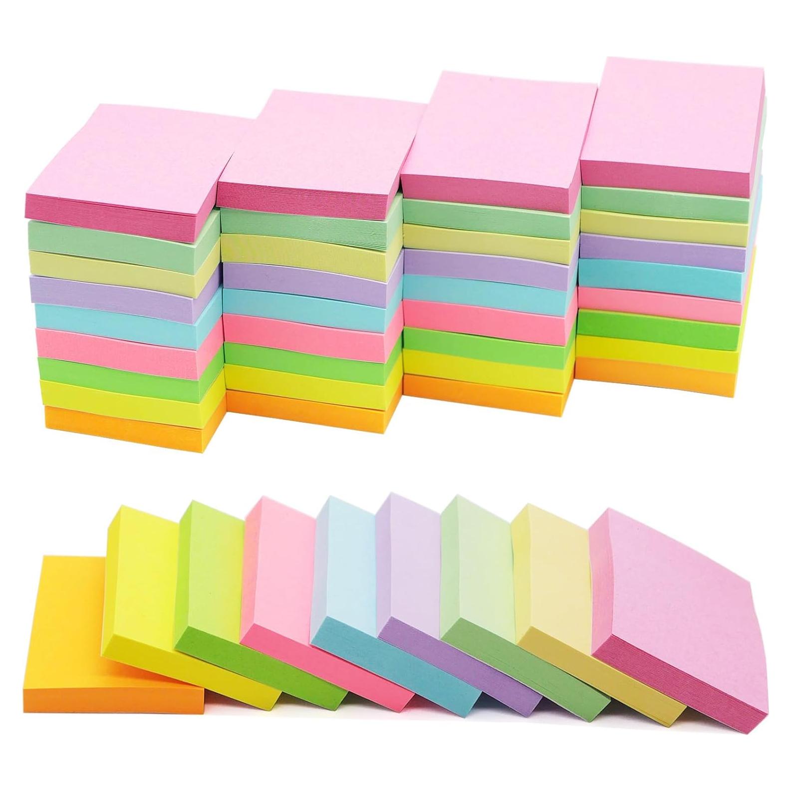 Paquete de 36 Notas Adhesivas HQCME 1.5x5 cm 2160 Hojas Pastel