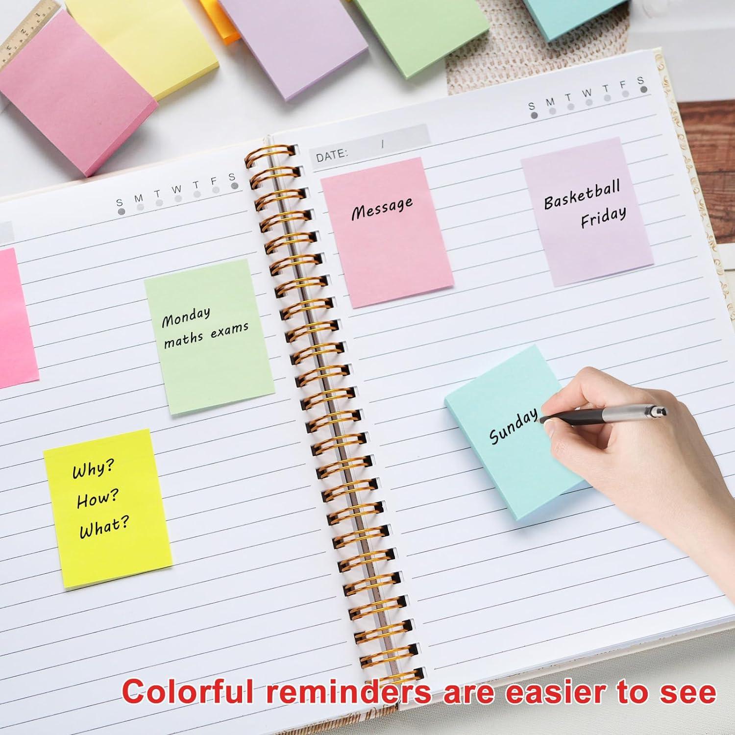 Paquete de 36 Notas Adhesivas HQCME 1.5x5 cm 2160 Hojas Pastel