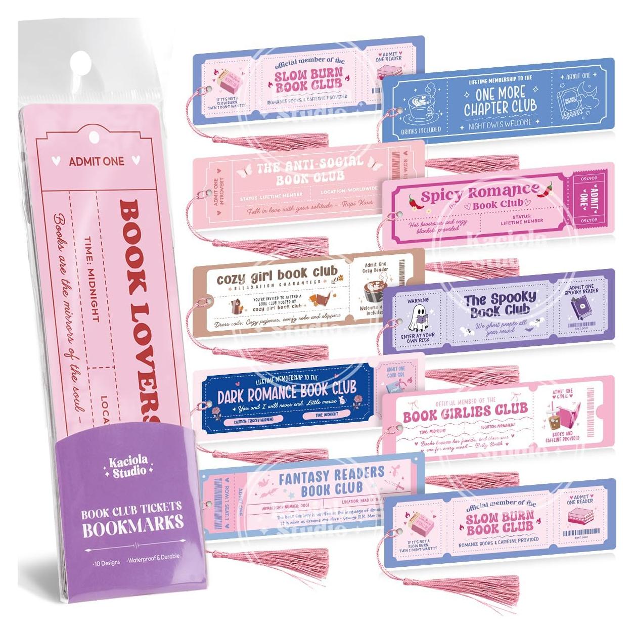 10 Marcadores de Club de Lectura KACIOLA STUDIO - Doble Cara