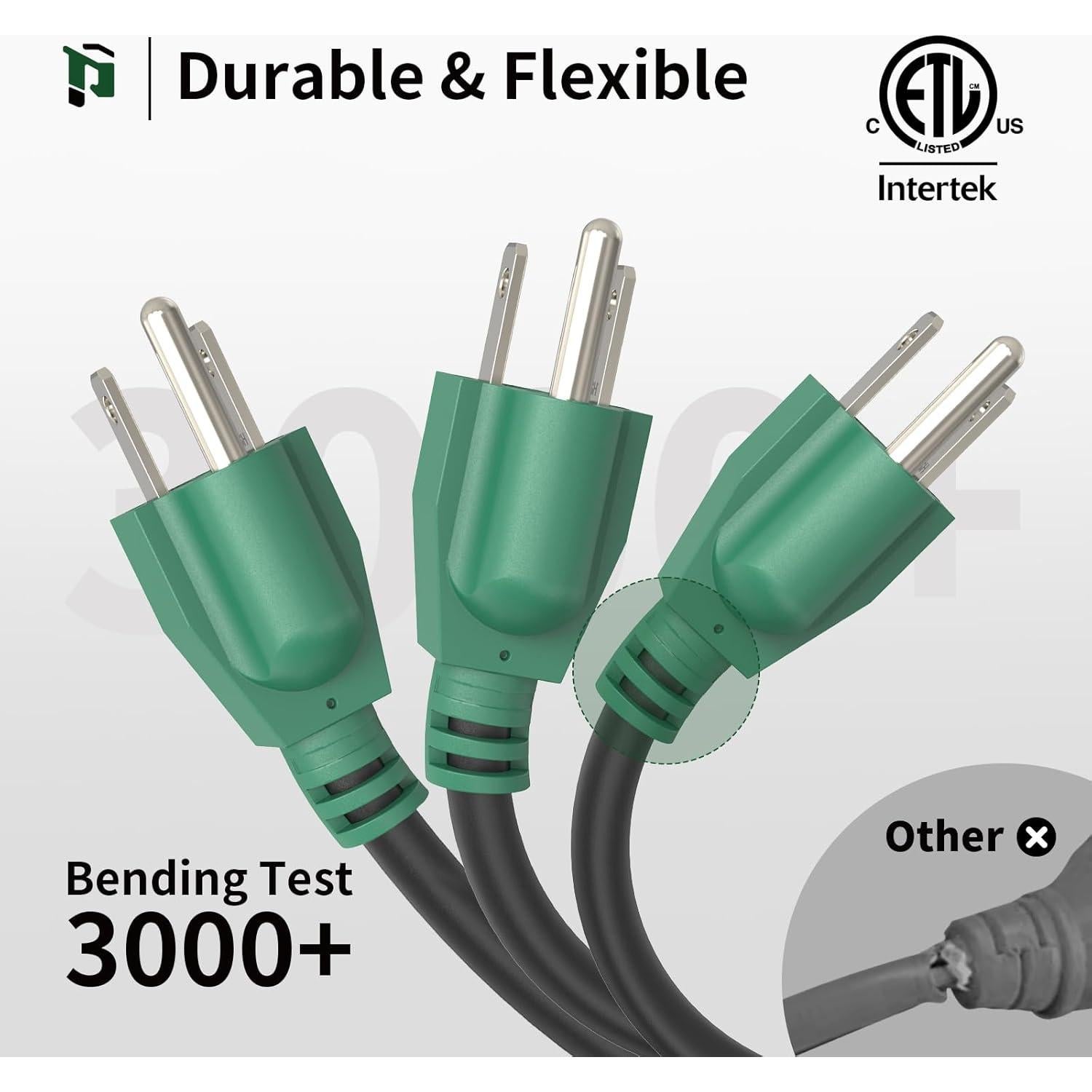 Cable de Extensión Impermeable 1.83 m PLUGTUL 16/3 13A