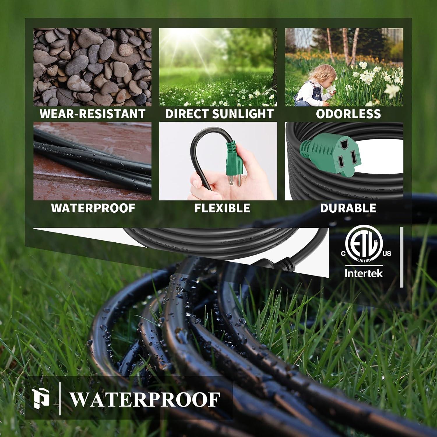 Cable de Extensión Impermeable 1.83 m PLUGTUL 16/3 13A